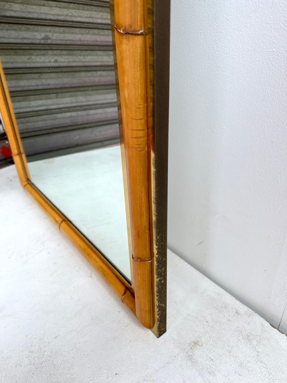 Mirror Bamboo And Brass, Galerie Maison Et Jardin, France, 1970s photo 2993.0
