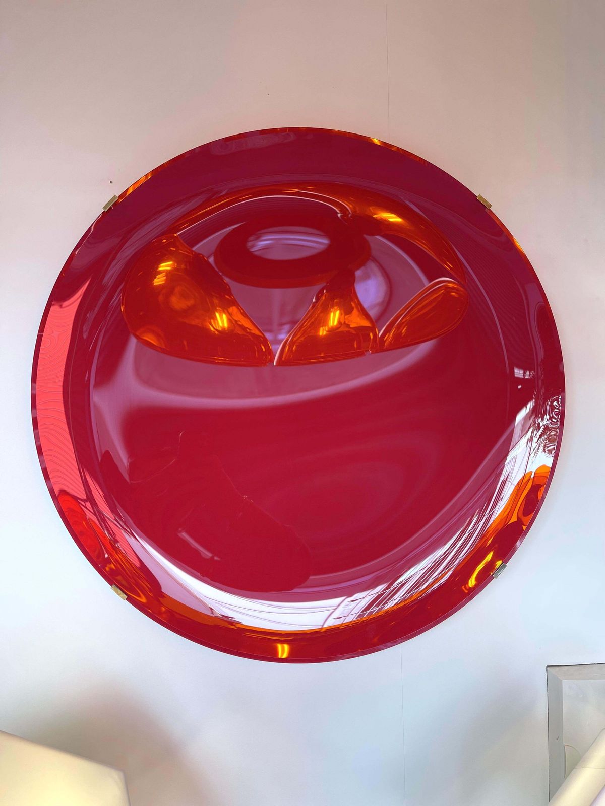 photo buy Large Contemporary Curve Concave Pink Mat Mirror, Italy