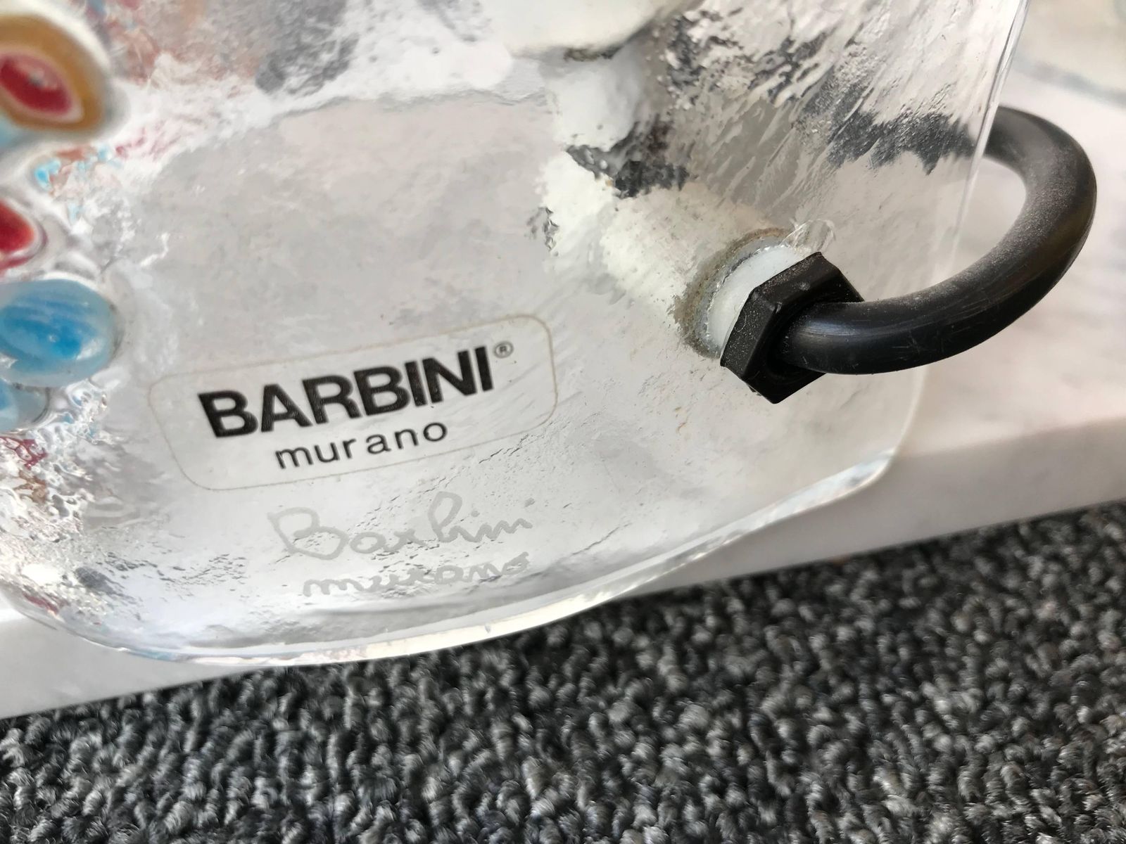 Pair Of Lamps Art Glass By Barbini Murano, Italy, 1980s photo for sale