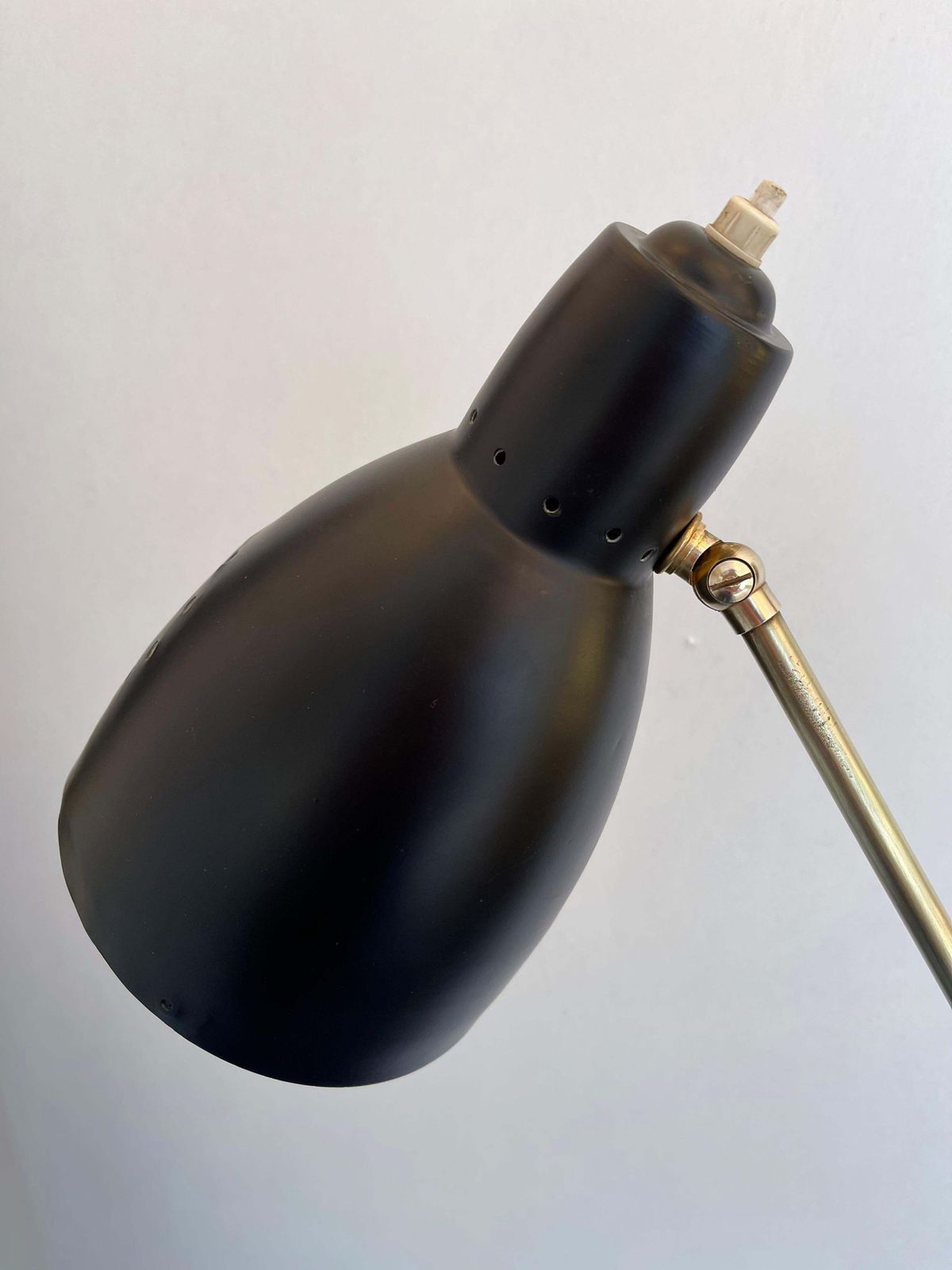 Mid Century Floor Lamp Brass And Lacquered Metal, Italy, 1950s photo vintage