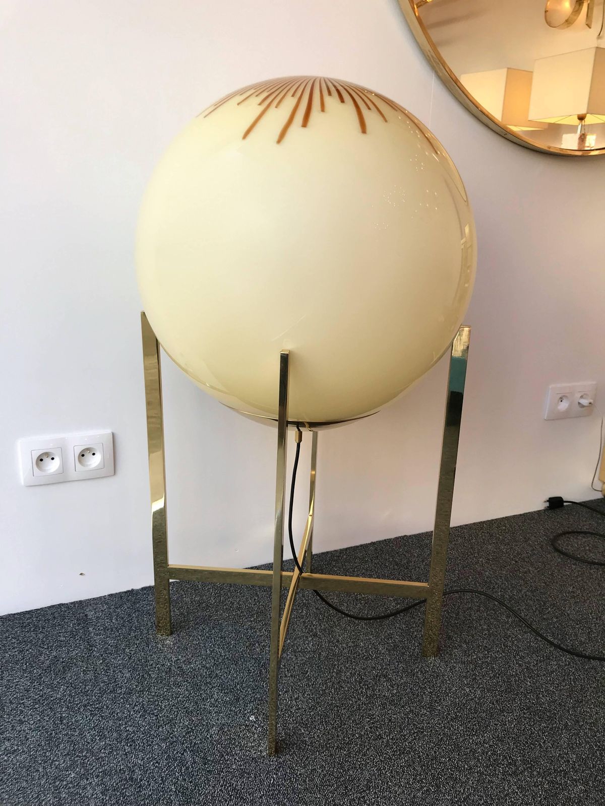 Brass And Glass Floor Lamp By La Murrina Murano, Italy, 1990s photo Lighting