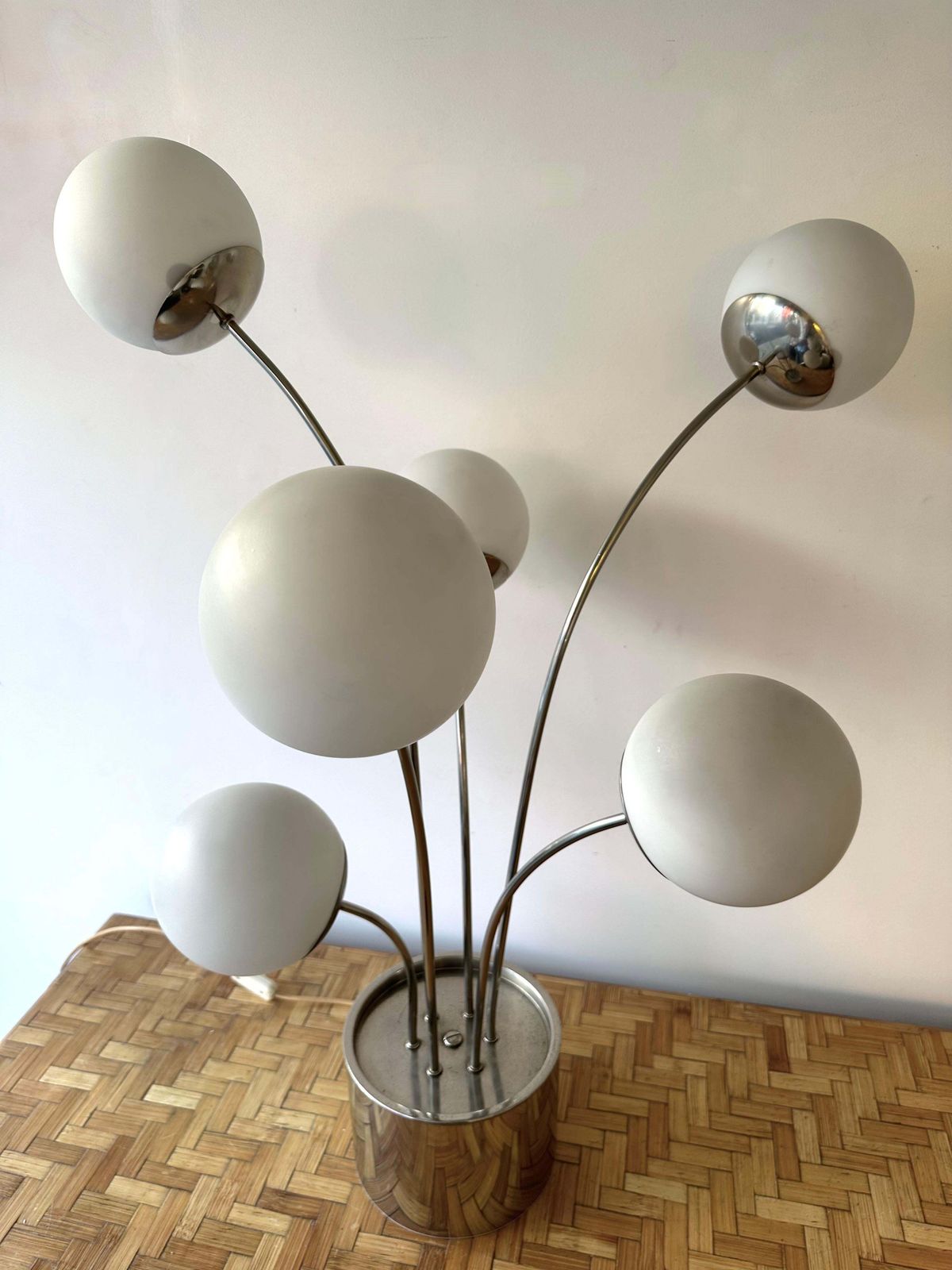 photo for sale Lamp Metal And Opaline Glass By Pia Guidetti Crippa For Lumi, Italy, 1970s