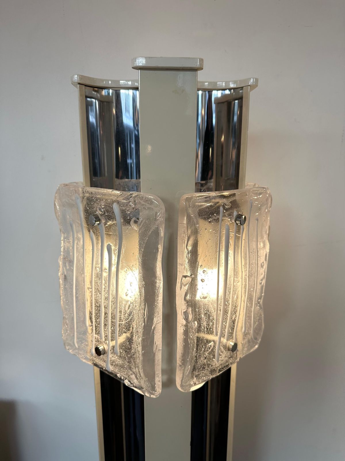 Mid Century Modern Murano Glass And Metal Floor Lamp By Esperia, Italy, 1970s photo furniture