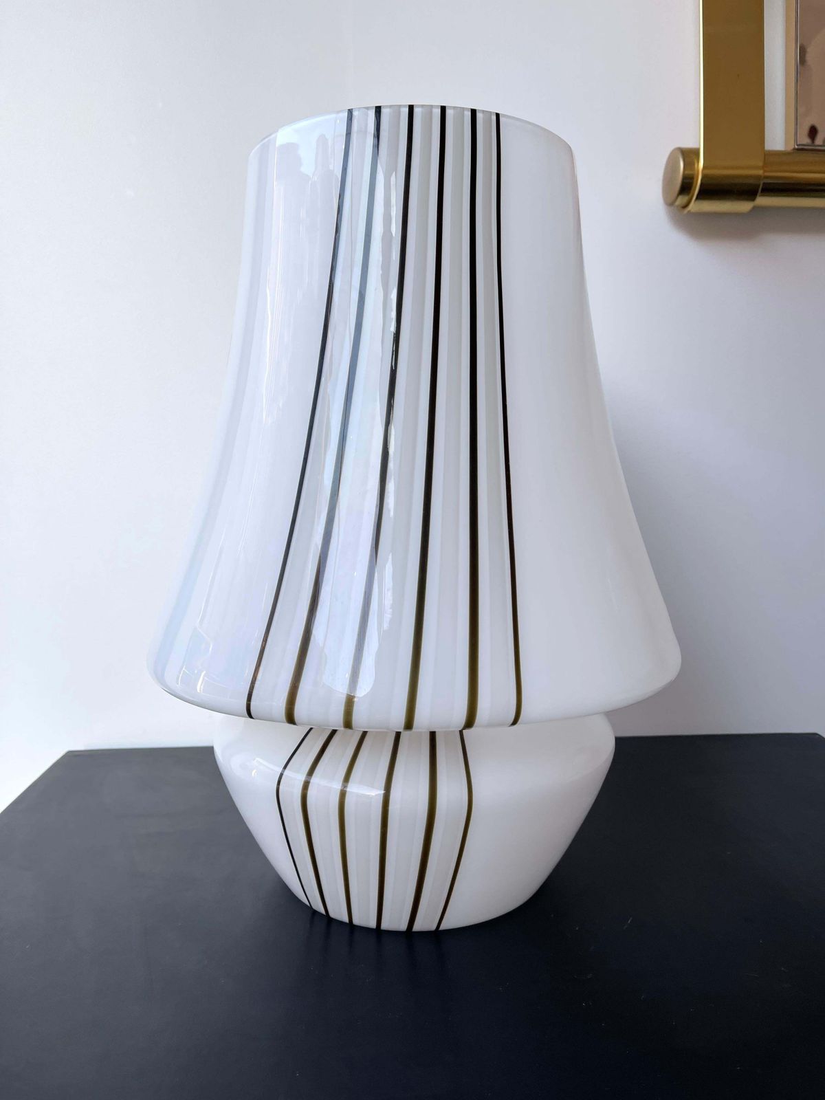 photo furniture Pair Of Large Stripe Murano Glass Lamps, Italy, 1970s