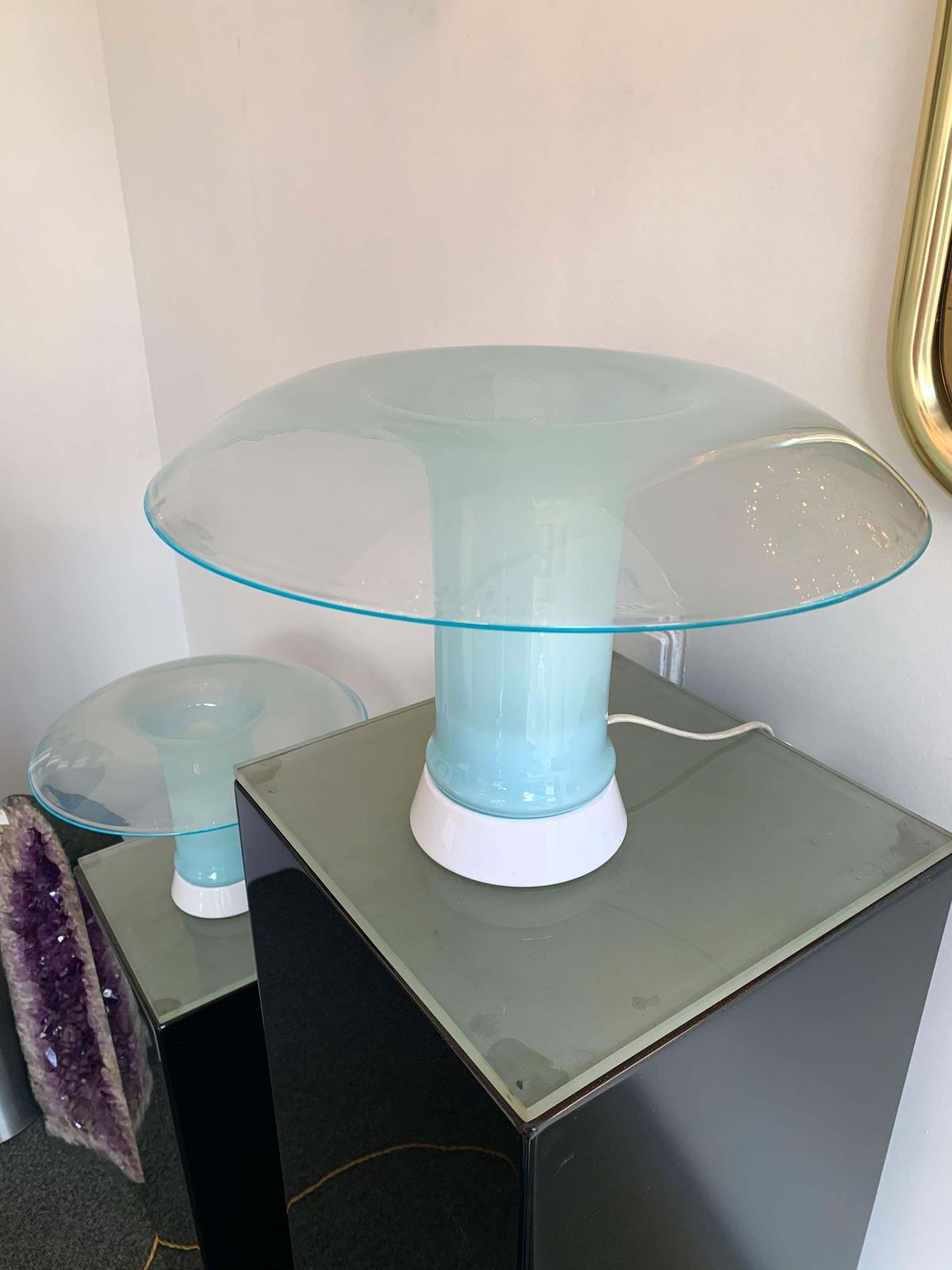 photo furniture Pair Of Murano Glass Lamps By Carlo Nason For Selenova, Italy, 1970s