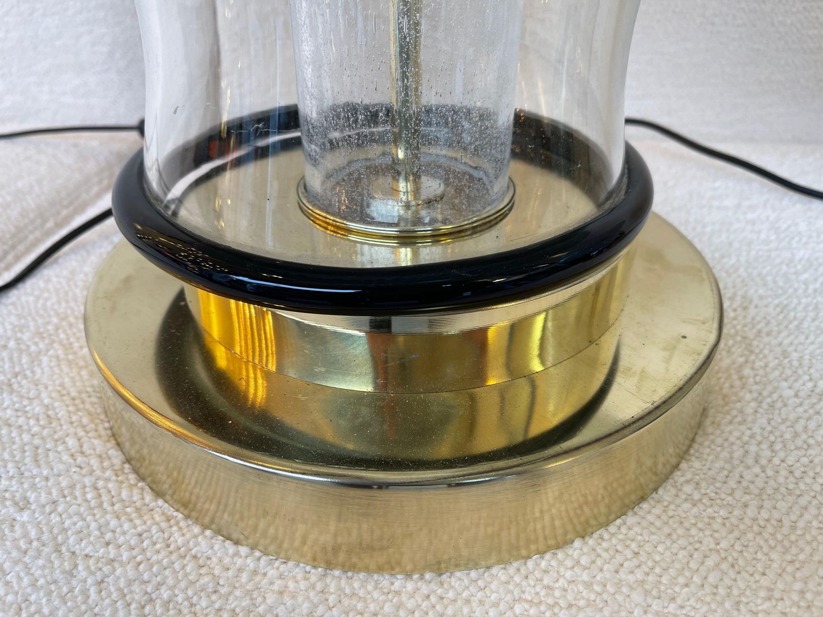 Contemporary Pair Of Murano Glass And Brass Mushroom Lamps. Italy photo buy
