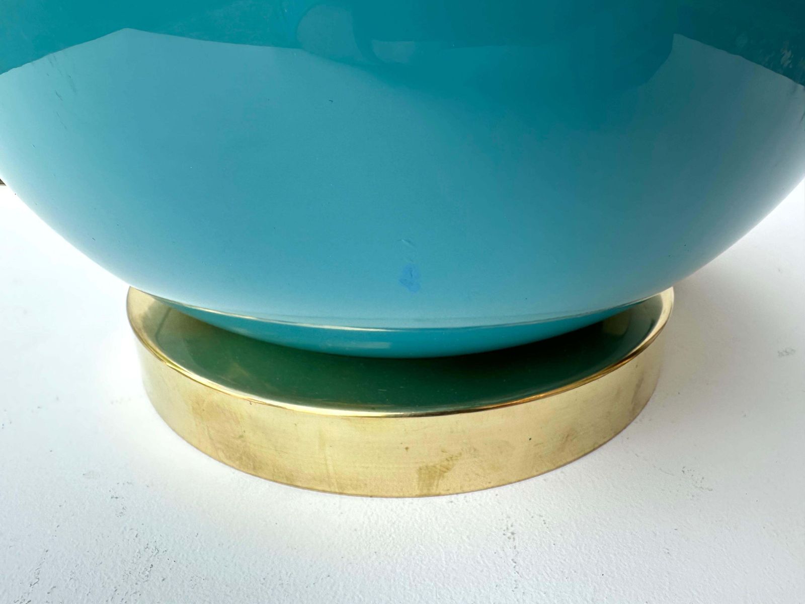 Contemporary Pair Of Brass And Colored Bulb Murano Glass Lamps, Italy photo buy