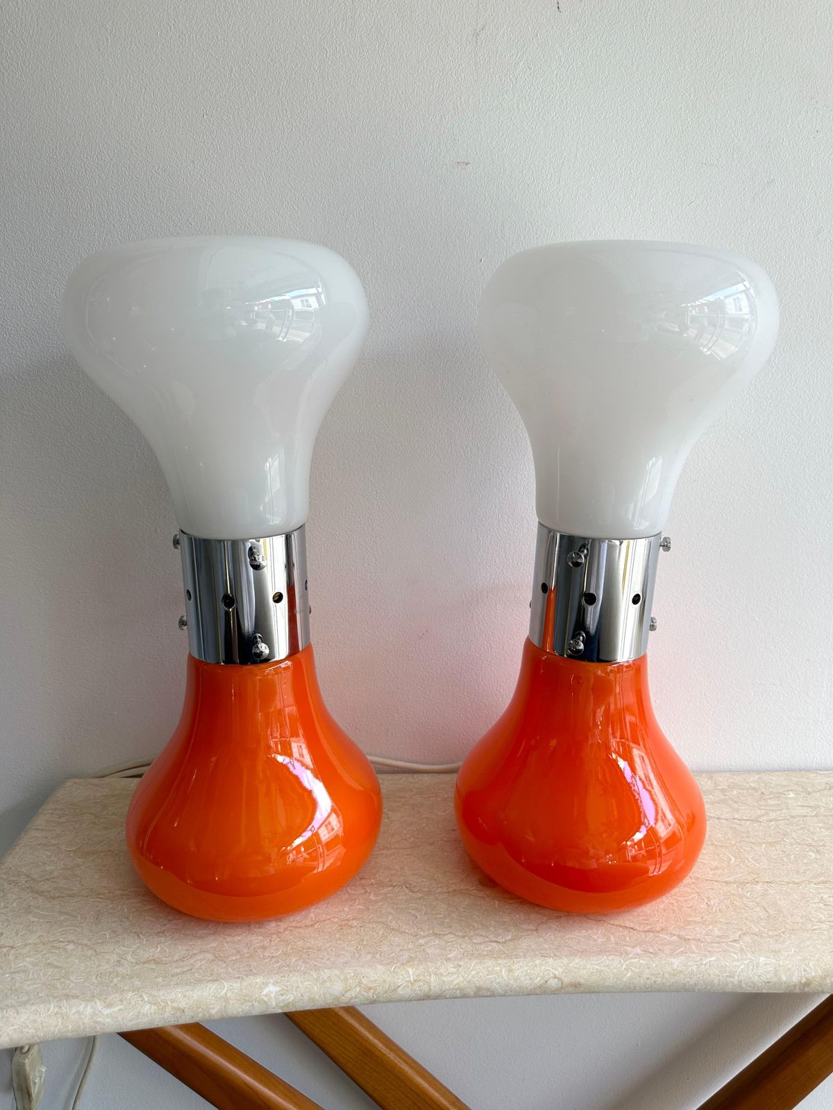 Pair Of Murano Glass Birillo Lamps By Carlo Nason For Mazzega, Italy, 1970s photo vinterior