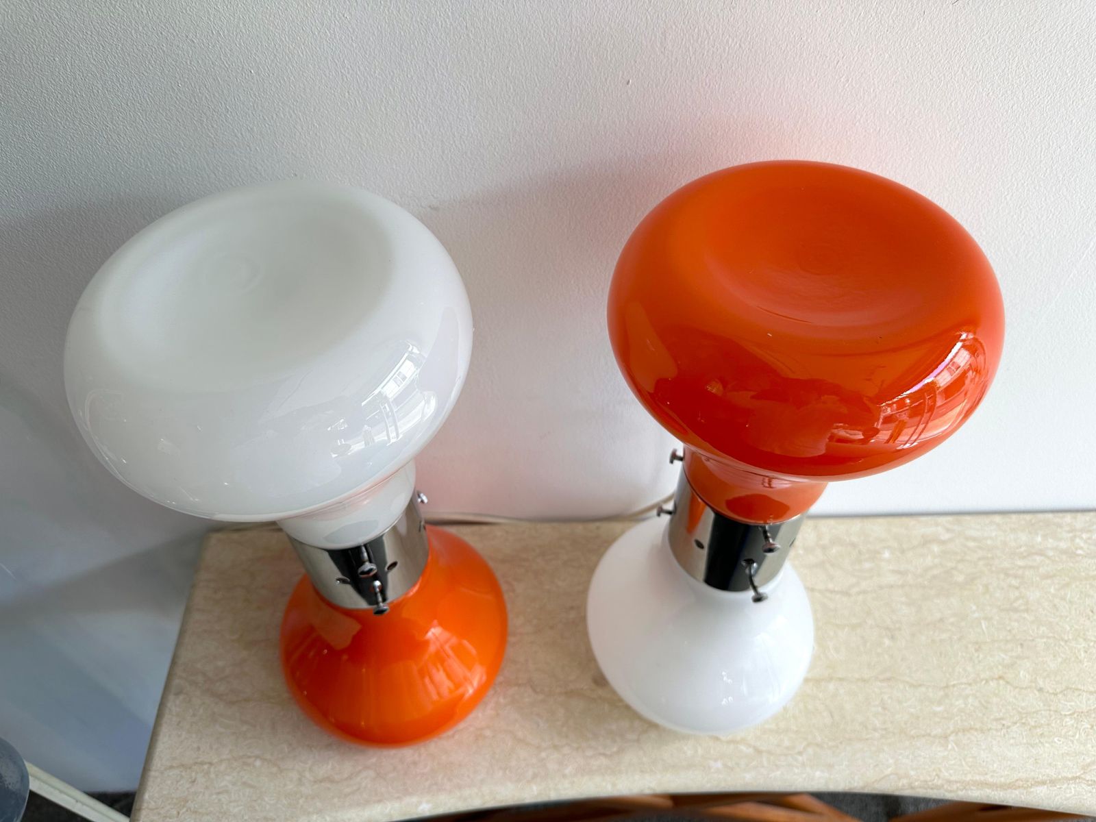 Pair Of Murano Glass Birillo Lamps By Carlo Nason For Mazzega, Italy, 1970s photo buy