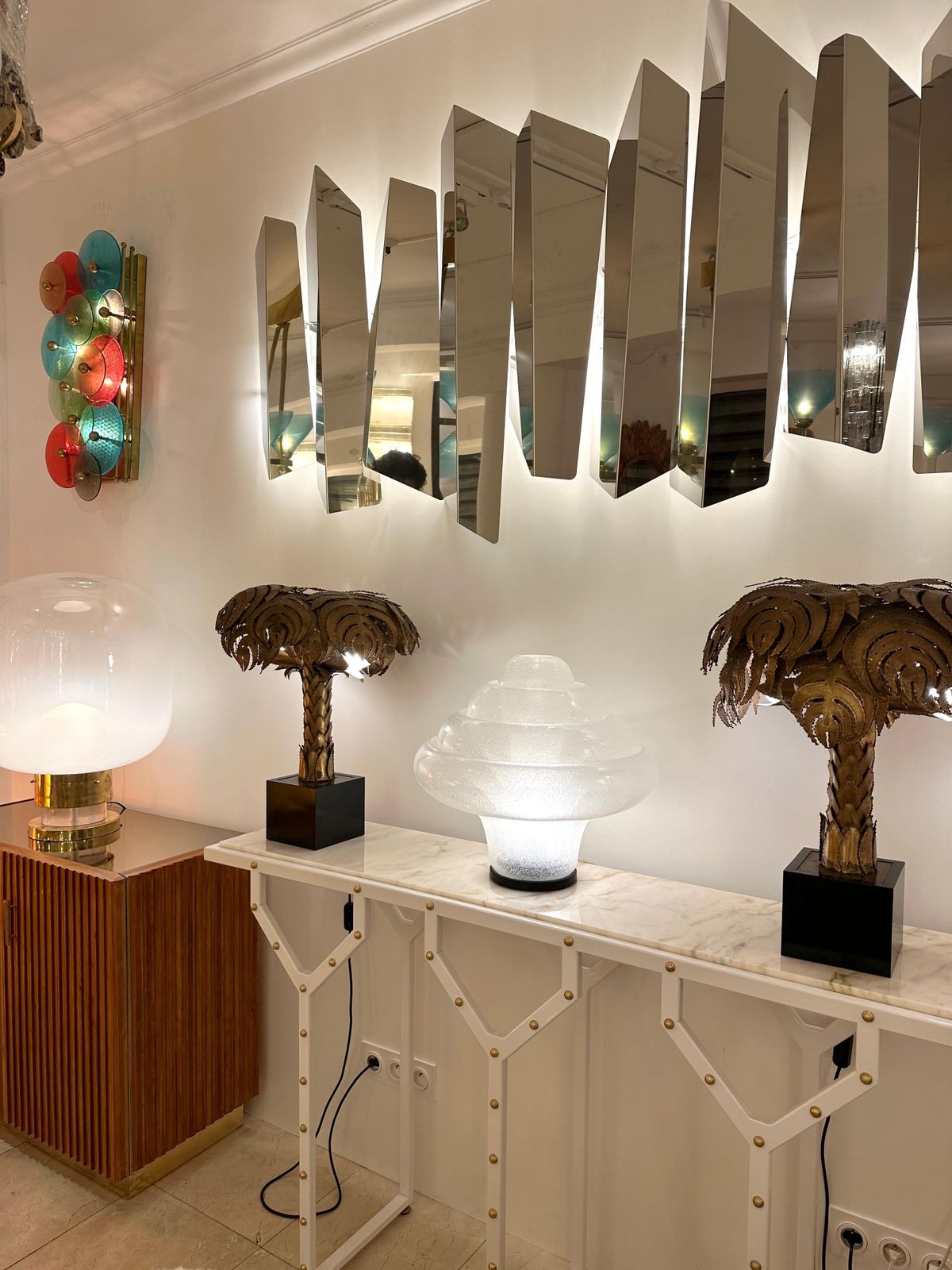 Lotus Lamp Lt305 Murano Glass And Metal By Carlo Nason For Mazzega, Italy, 1970s photo for sale
