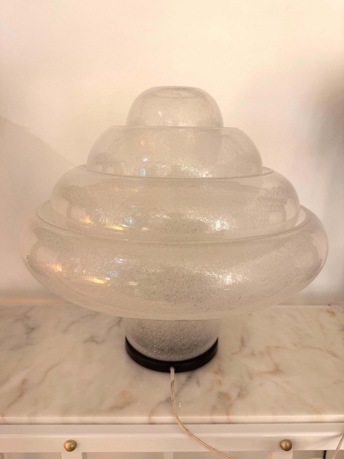 Lotus Lamp Lt305 Murano Glass And Metal By Carlo Nason For Mazzega, Italy, 1970s photo vintage