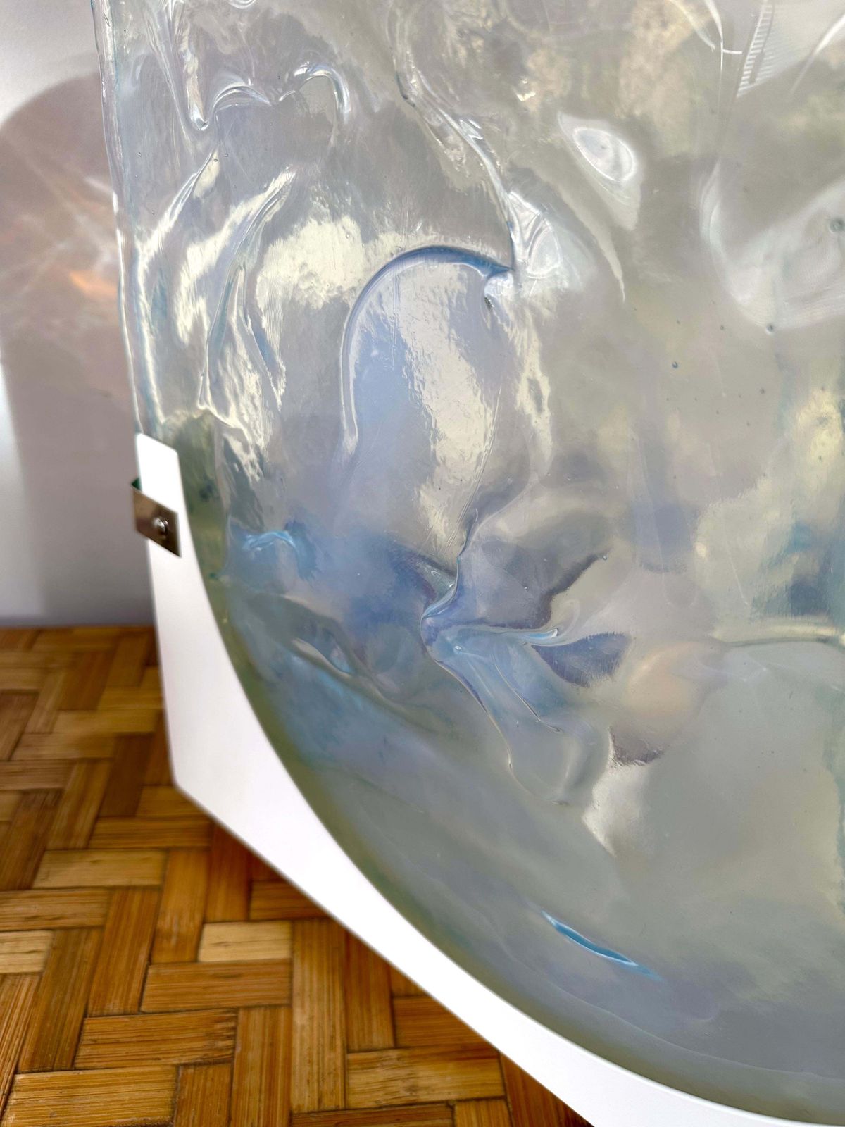 photo buy Pair Of Triangle Lamps Opalescent Murano Glass By Leucos, Italy, 1980s