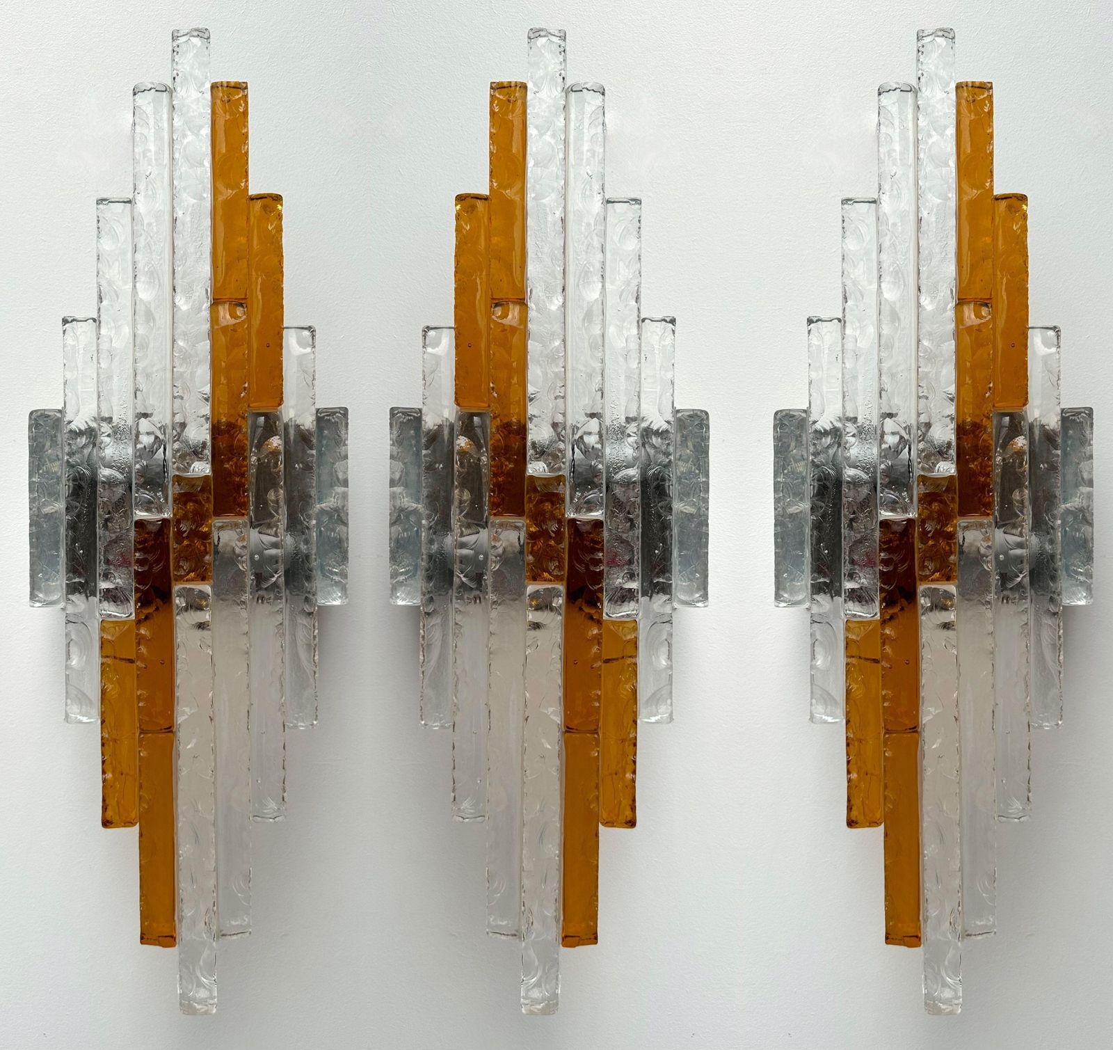 photo buy Hammered Glass Metal Sconce By Poliarte, Italy, 1970s