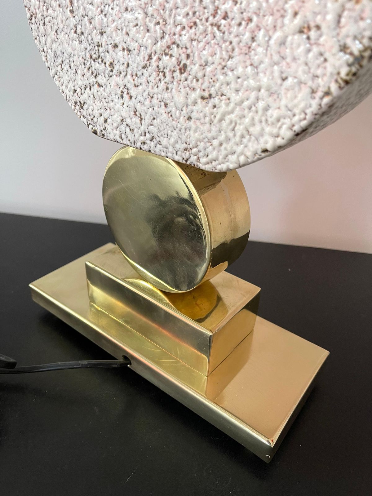 photo vinterior Contemporary Brass Ceramic Murano Glass Eye Sculpture Lamp, Italy