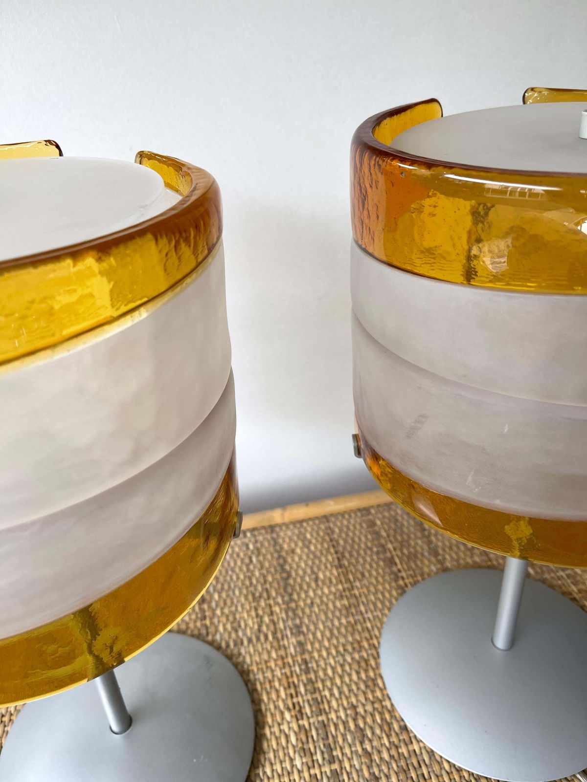 Pair Of Murano Glass Lamps By Mazzega, Italy, 1980s photo furniture