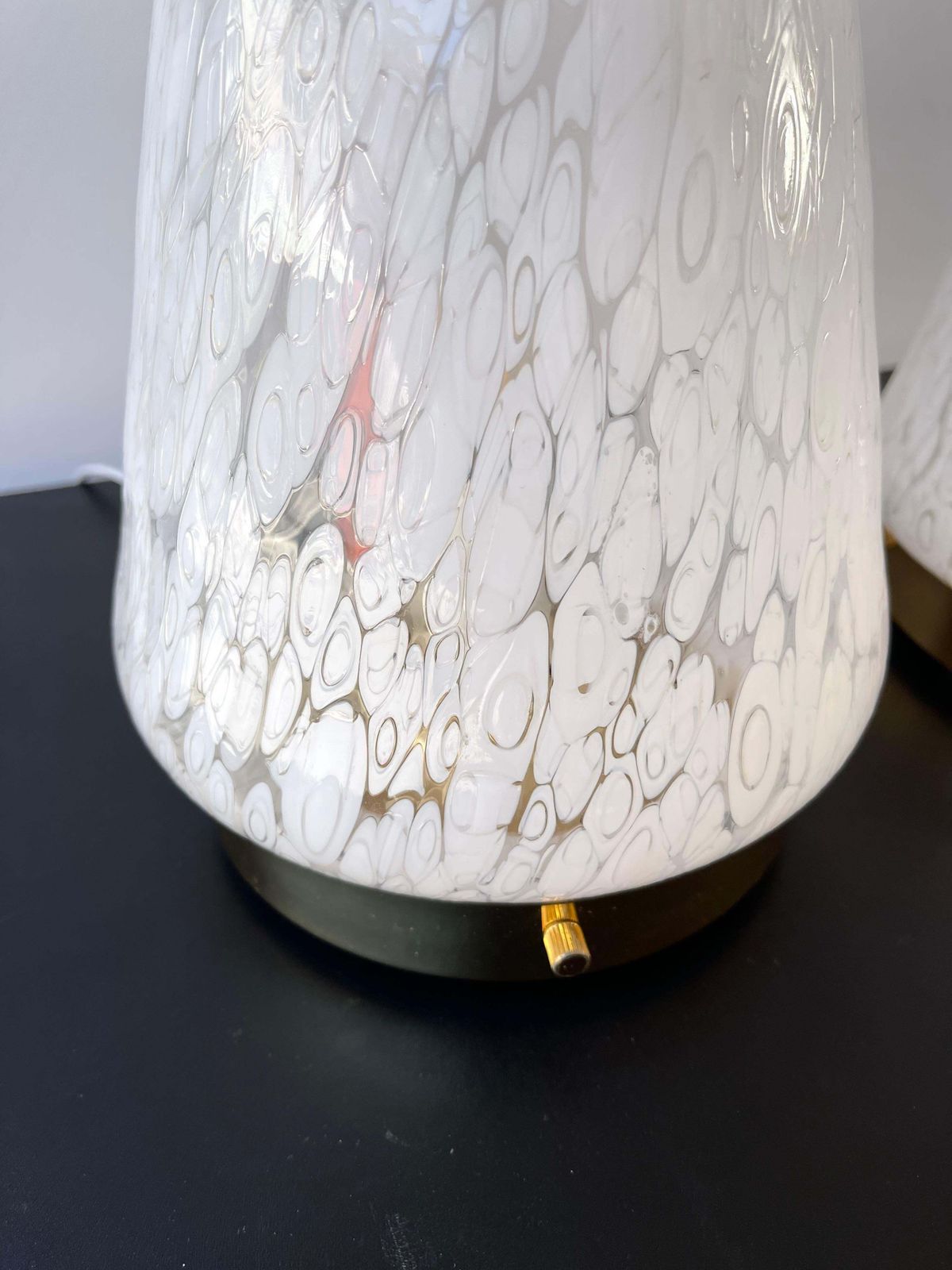 photo furniture Pair Of Cone Lamps Murano Glass And Brass By Esperia. Italy, 1970s