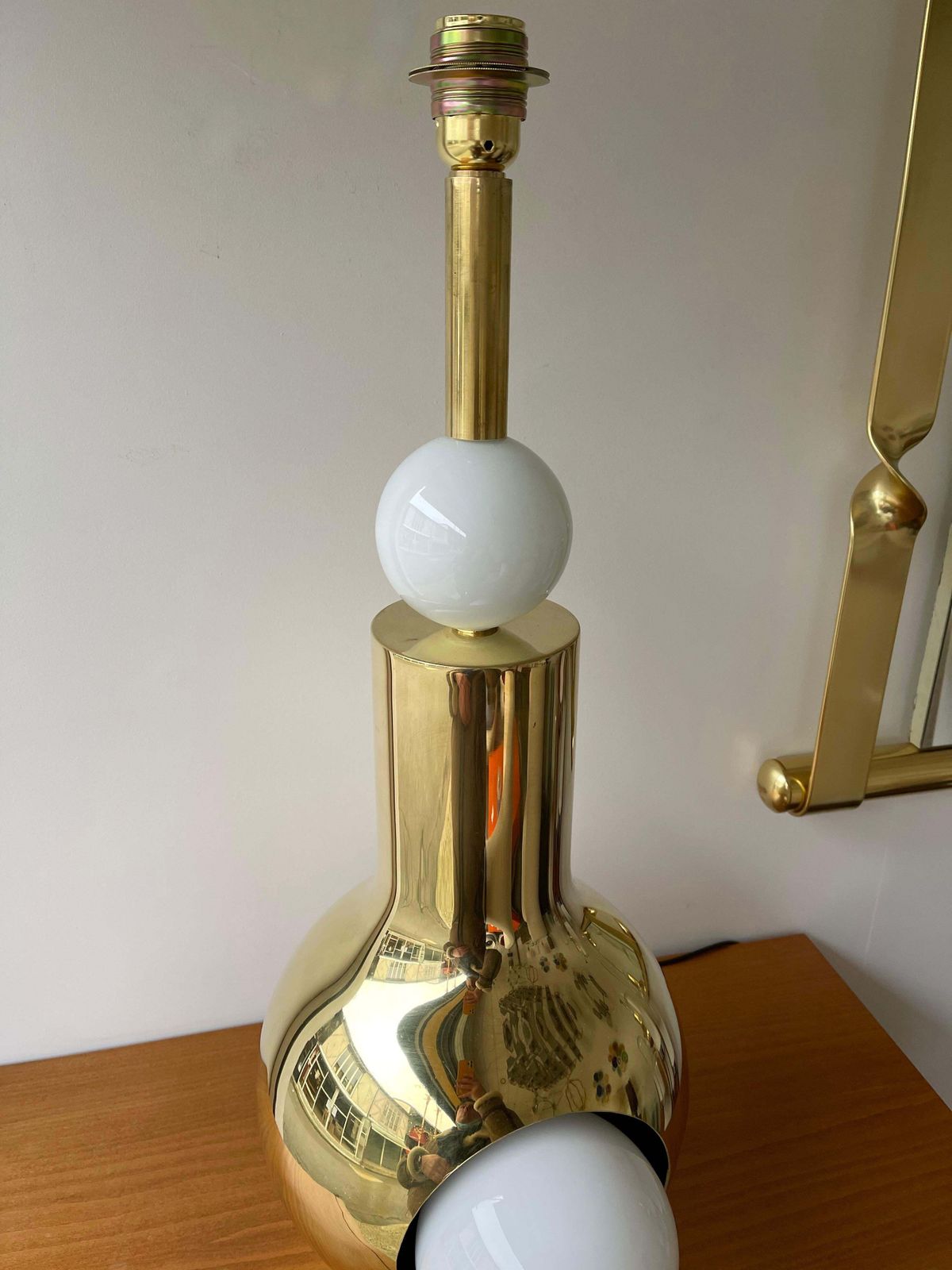 Contemporary Brass Pair Of Eyes Ball Lamps, Italy photo furniture