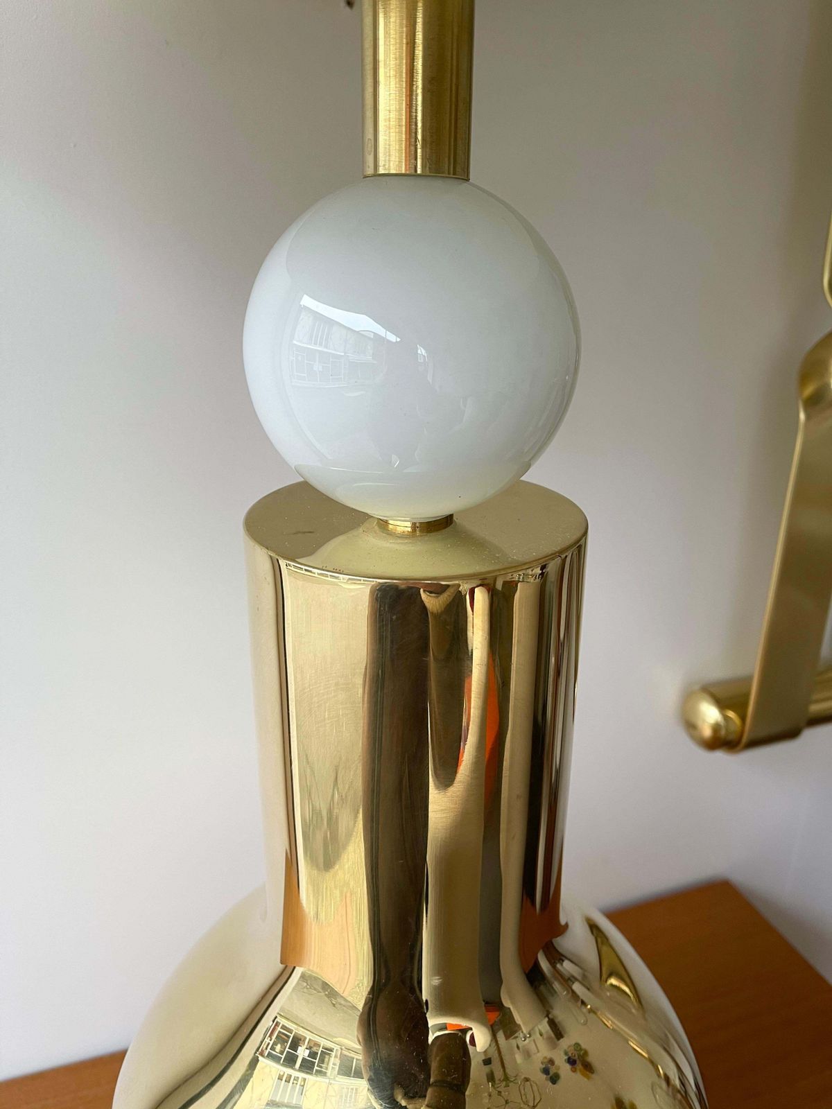 Lighting Contemporary Brass Pair Of Eyes Ball Lamps, Italy photo