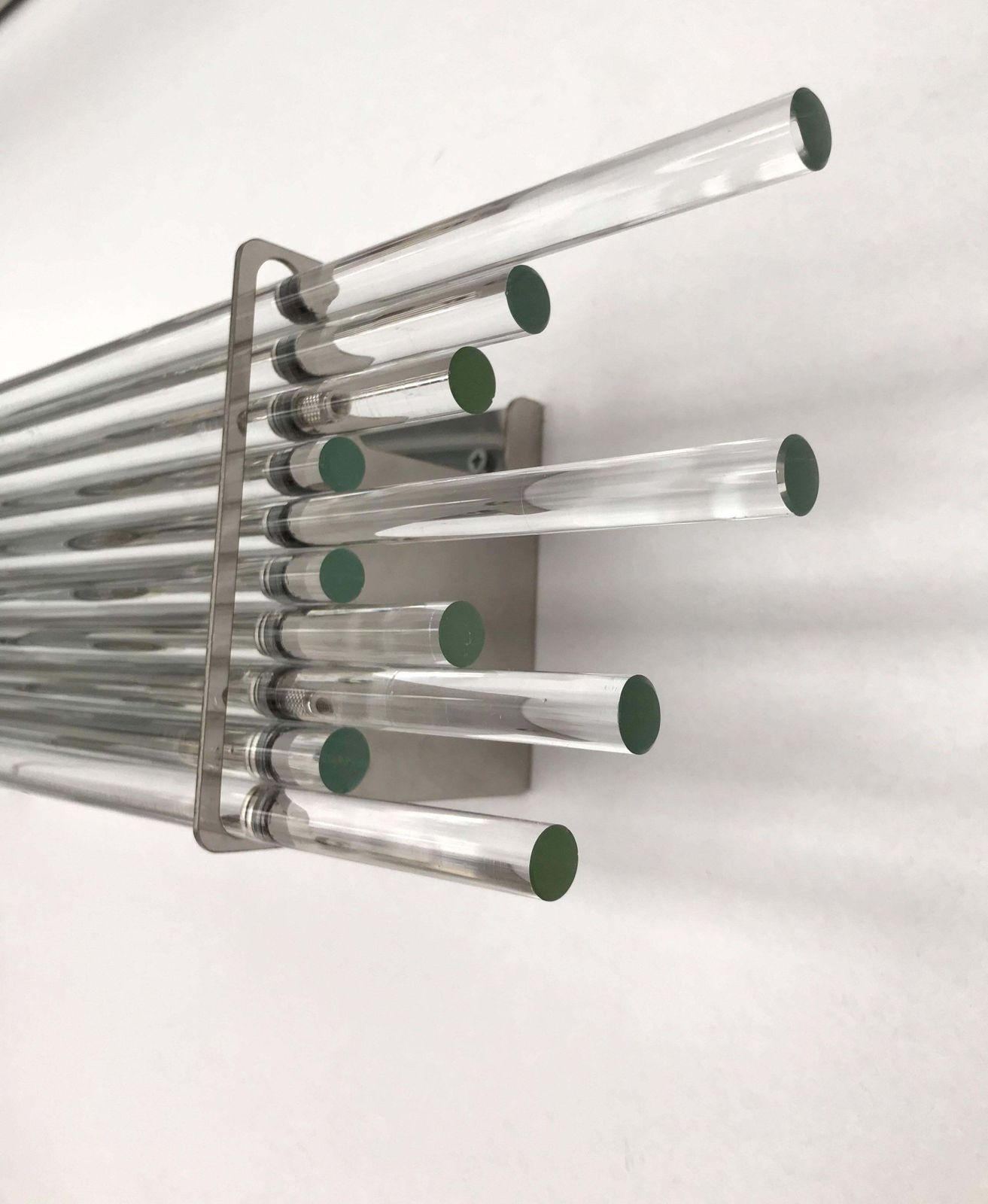 Pair Of Sconces Glass Rods And Chrome By Vistosi Murano, Italy, 1990s photo furniture