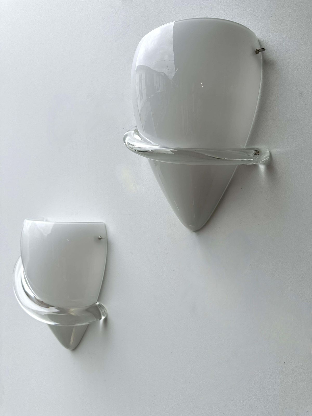 3079.0 Pair Of Sconces Swan Murano Glass By Tina Aufiero For Venini, Italy, 1990s photo