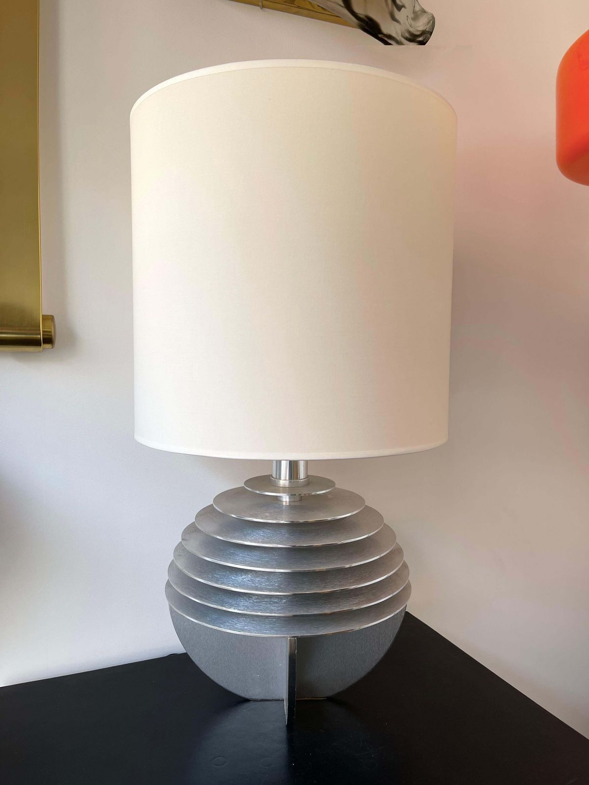 photo furniture Pair Of Metal Saturn Lamps By Banci, Italy, 1970s
