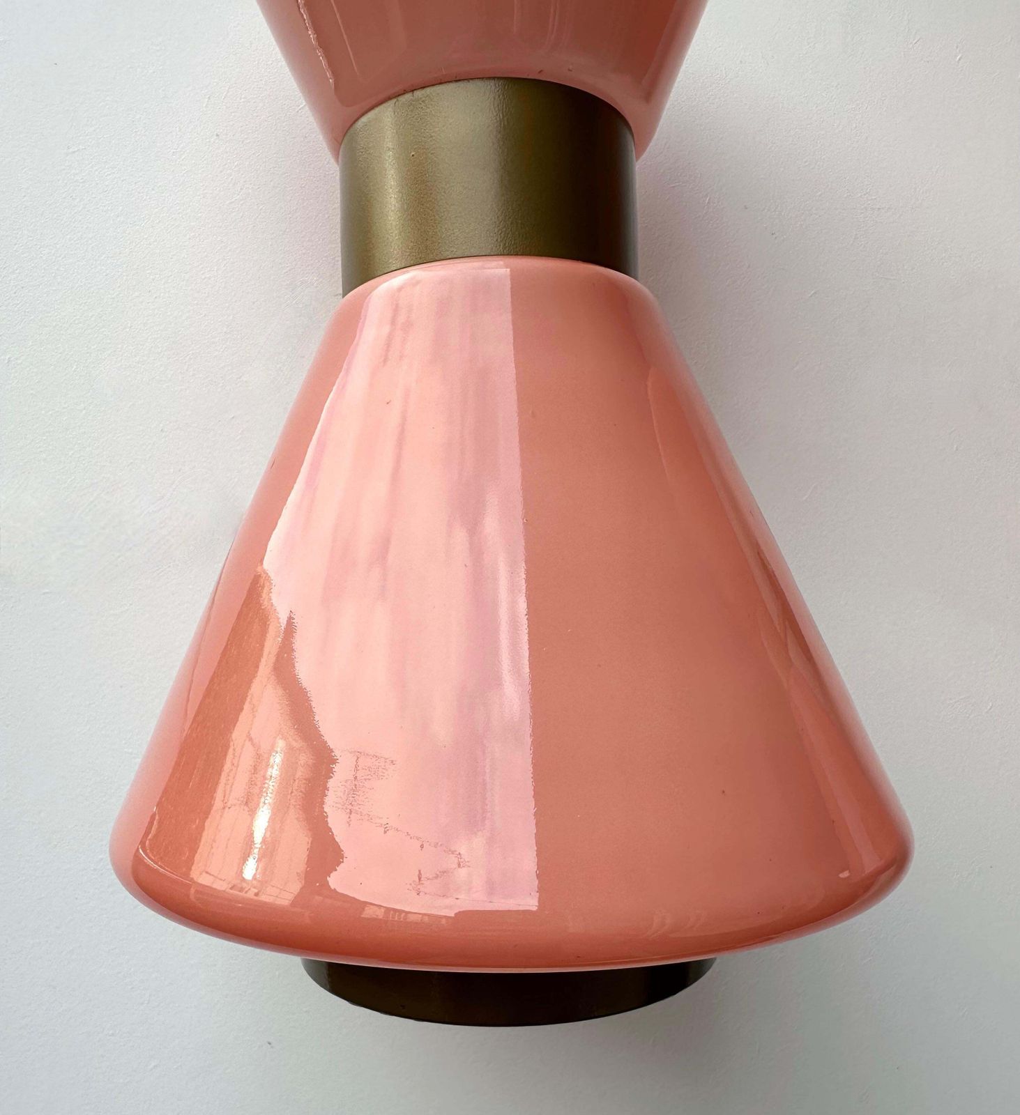 Pair Of Diabolo Sconces Pink Murano Glass. Italy photo buy