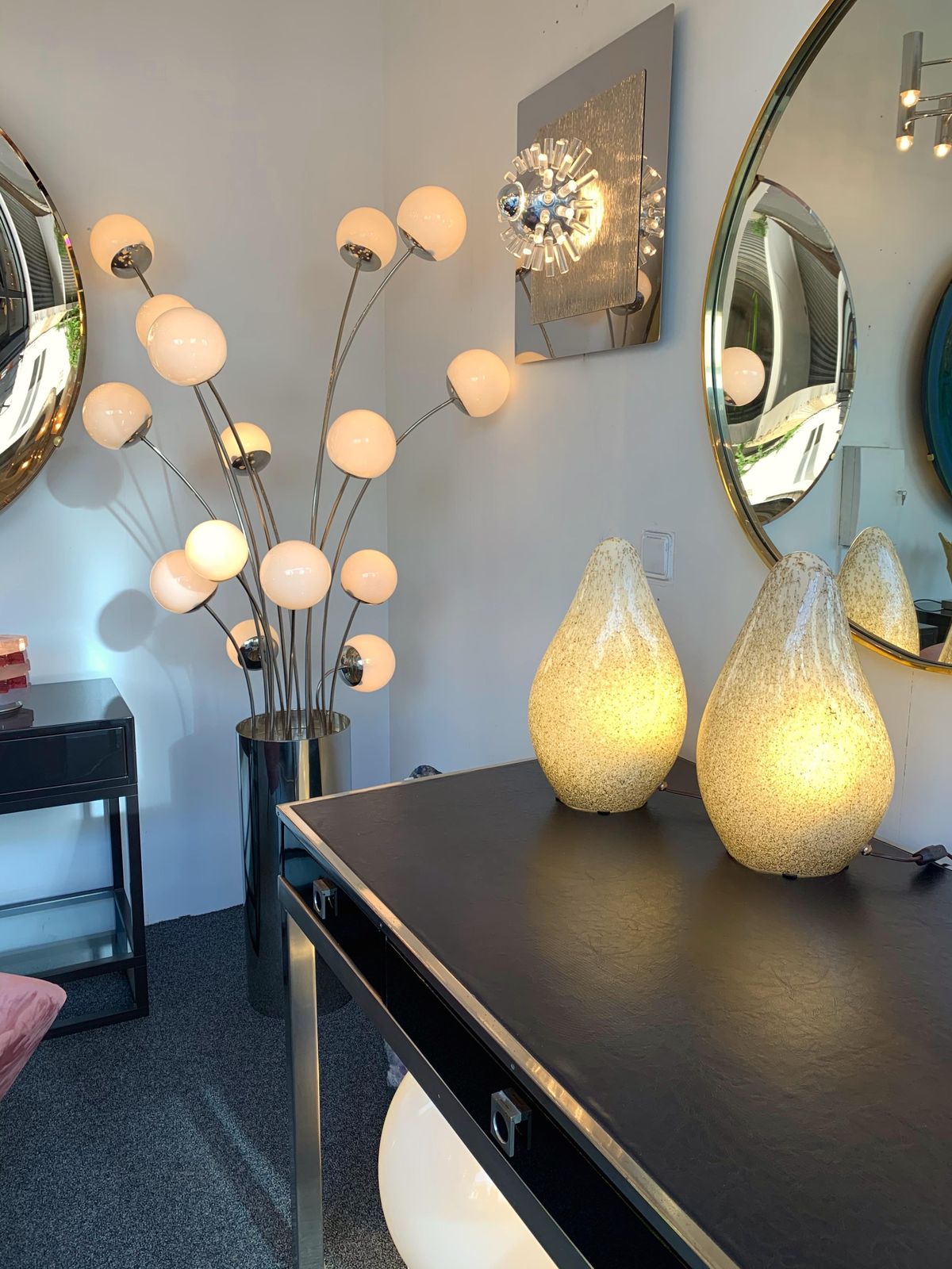 Pair Of Glass Lamps By La Murrina, Italy, 1970s photo for sale