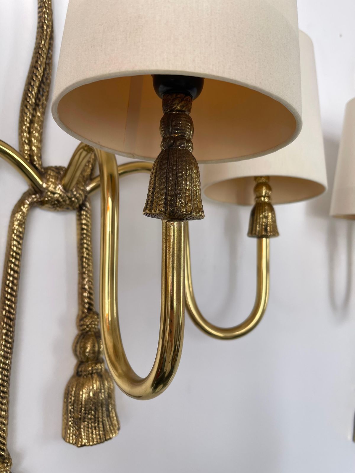 Pair Of Gilt Bronze And Brass Knot Sconces By Valenti. Spain, 1980s photo 3764.0