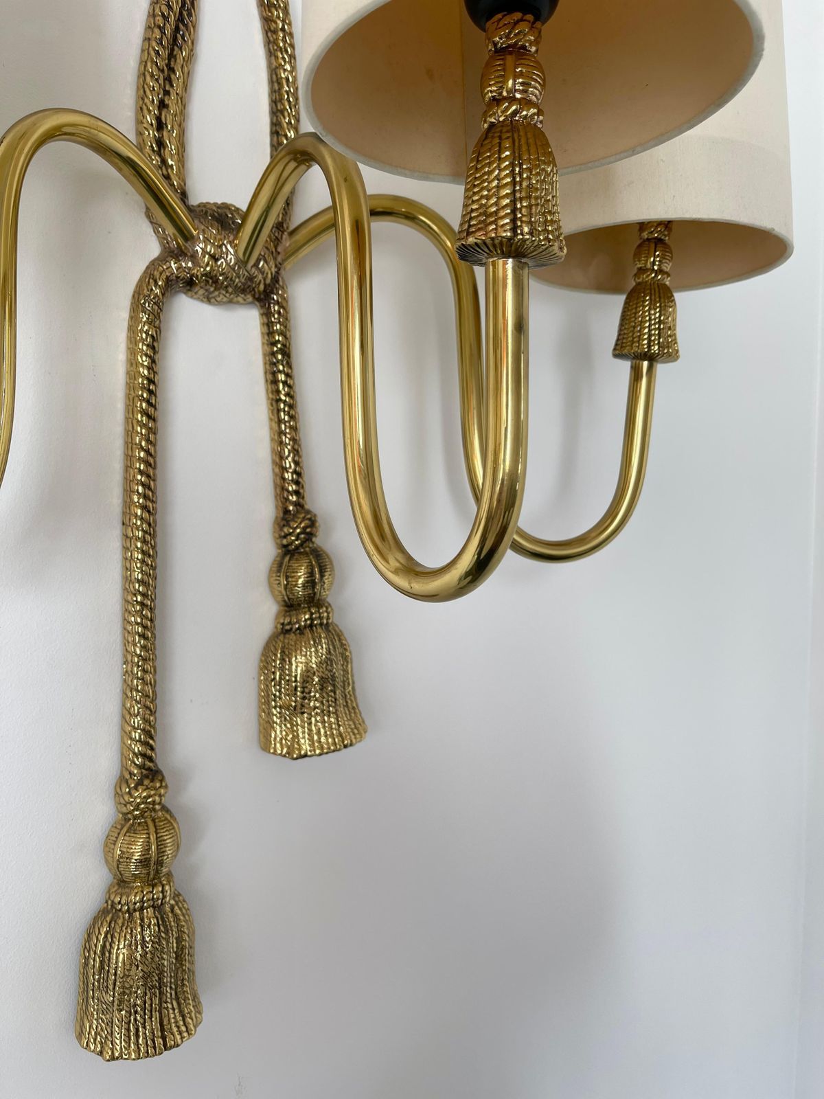 photo buy Pair Of Gilt Bronze And Brass Knot Sconces By Valenti. Spain, 1980s