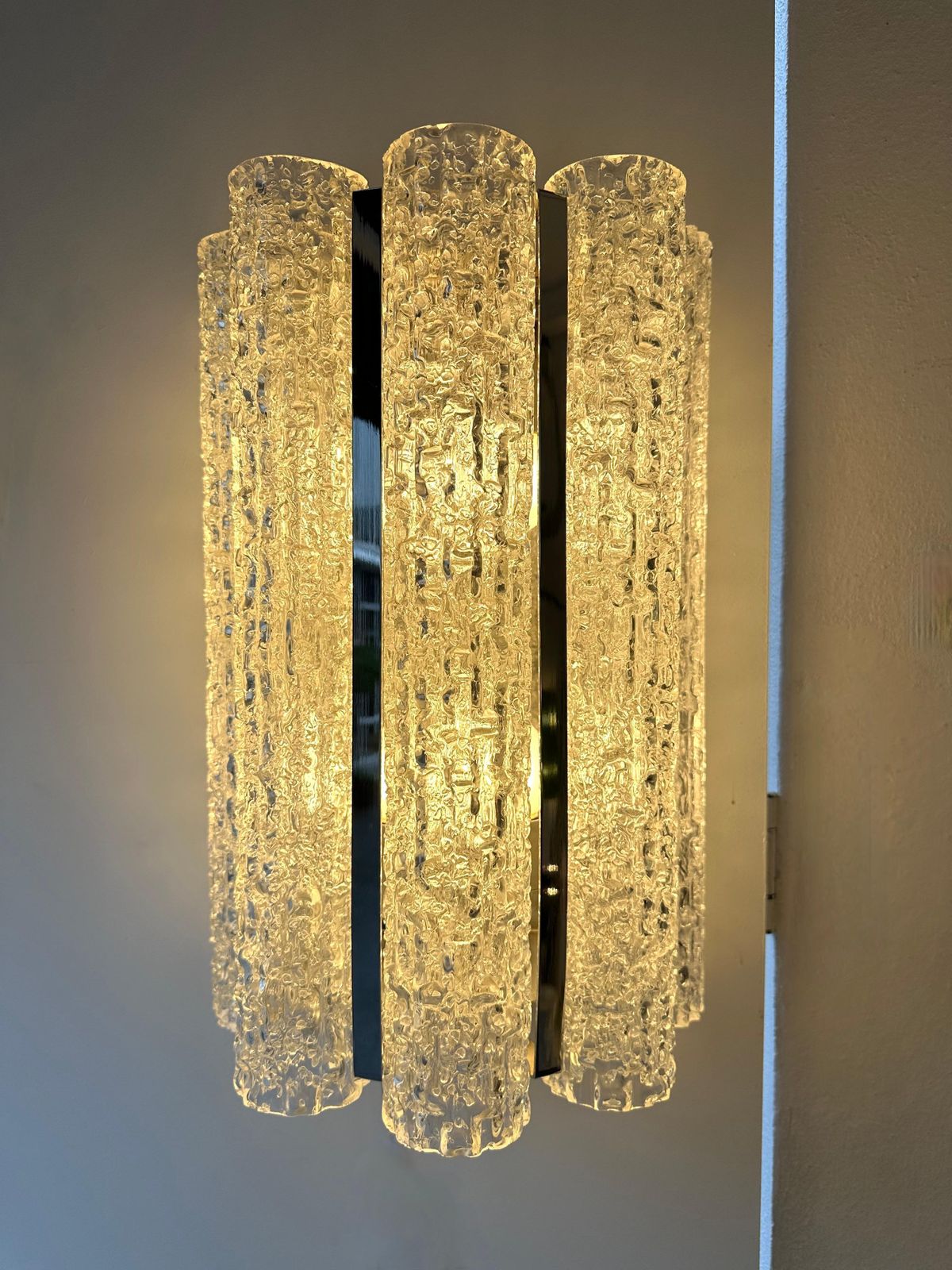 Pair Of Glass Tube And Metal Chrome Sconces By Doria Leuchten. Germany, 1970s photo furniture