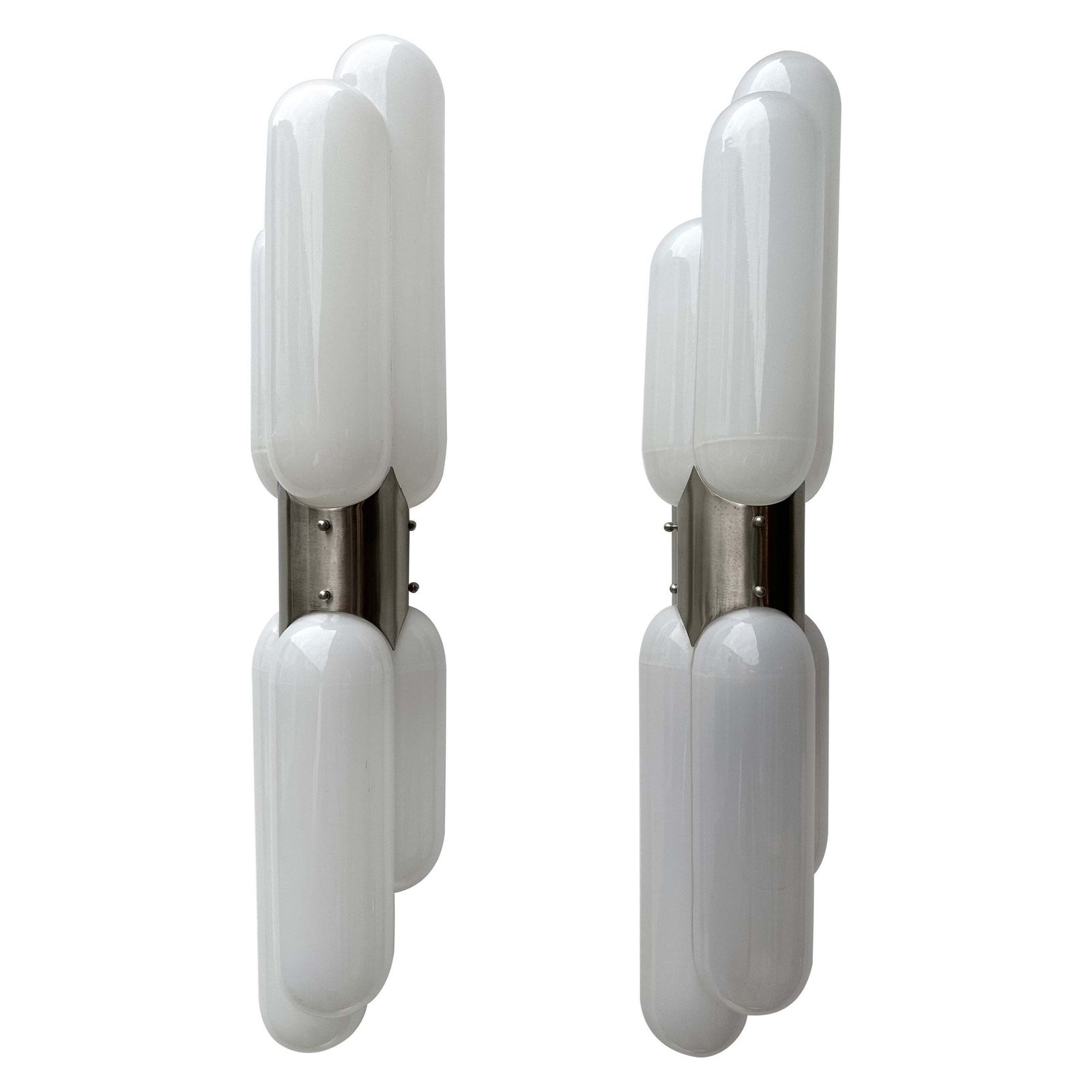 Pair Of Torpedo Murano Glass Sconces By Carlo Nason For Mazzega, Italy, 1970s