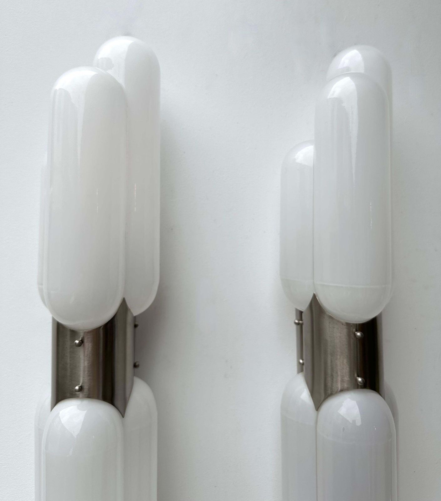photo for sale Pair Of Torpedo Murano Glass Sconces By Carlo Nason For Mazzega, Italy, 1970s