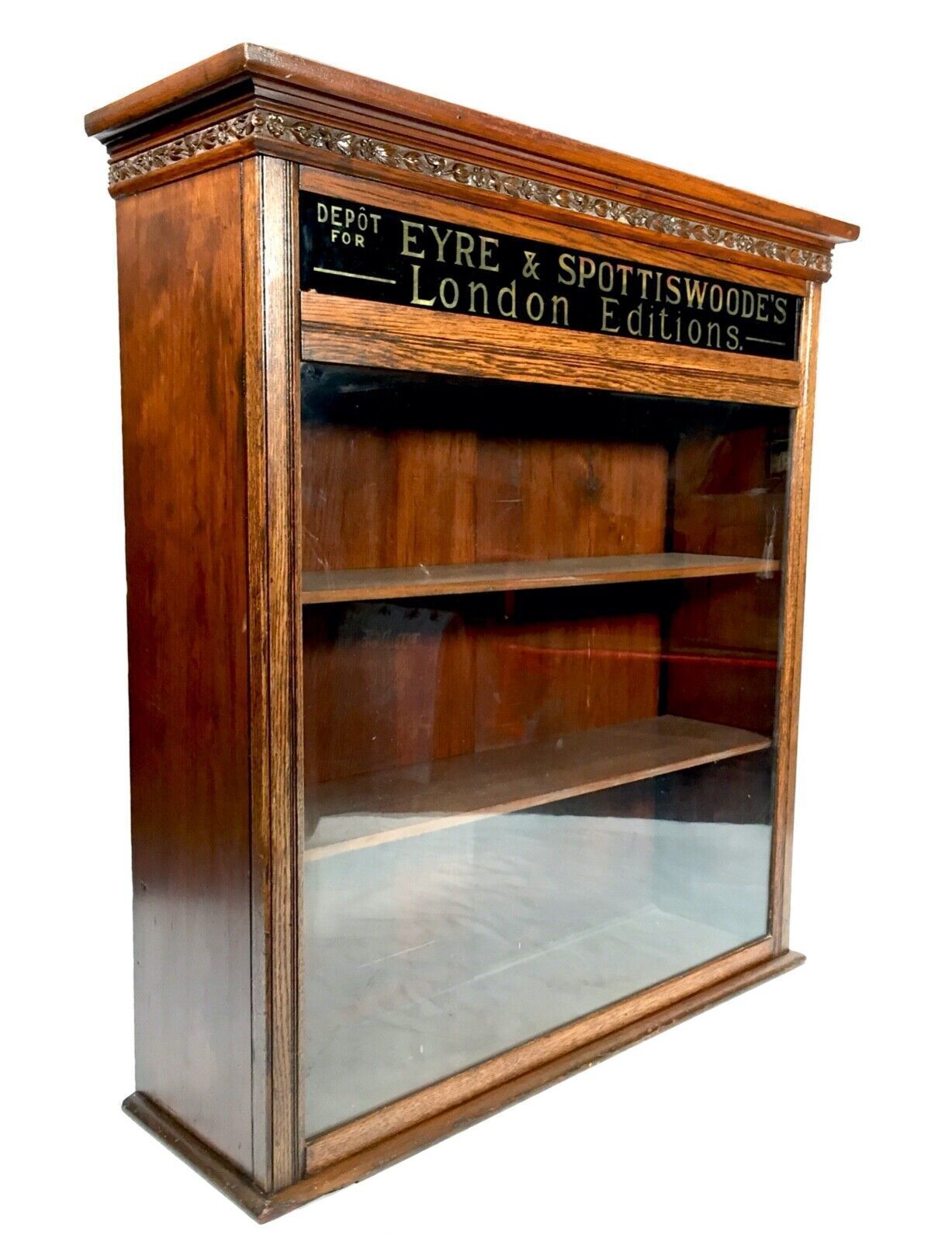 photo buy Antique Advertising Shop Display Cabinet Bookcase For Eyre & Spottiswoode C.1900