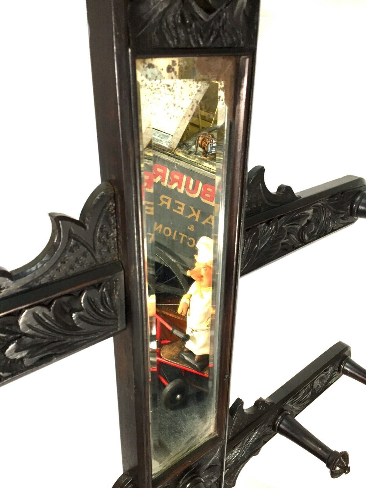 Antique Victorian Wooden Hall Stand / Tree / Coat Rack / Umbrella / Green Man photo vinterior