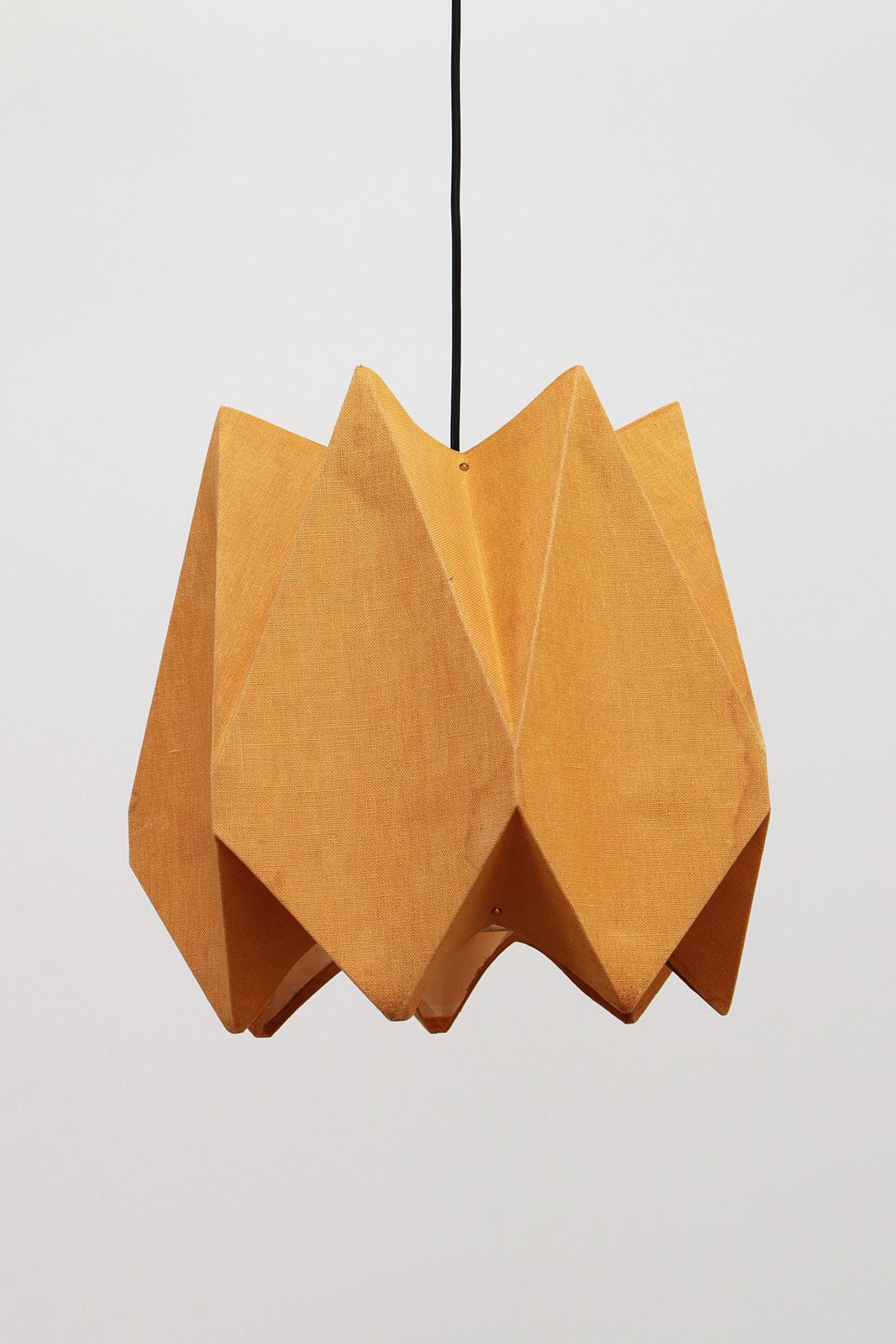 Orange Vintage Fabric Hanging Lamp, 1960s photo vinterior