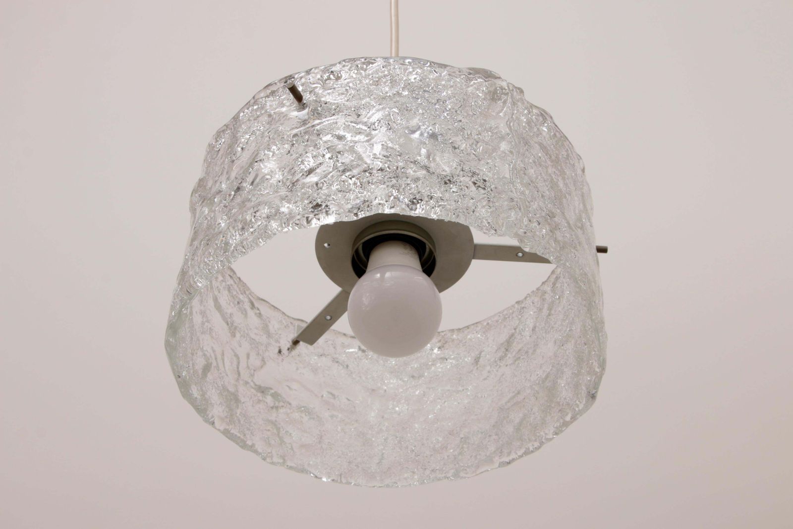 Very Rare Ice Glass Lamp Produced By Egon Hillebrand, 1960 Germany photo vintage