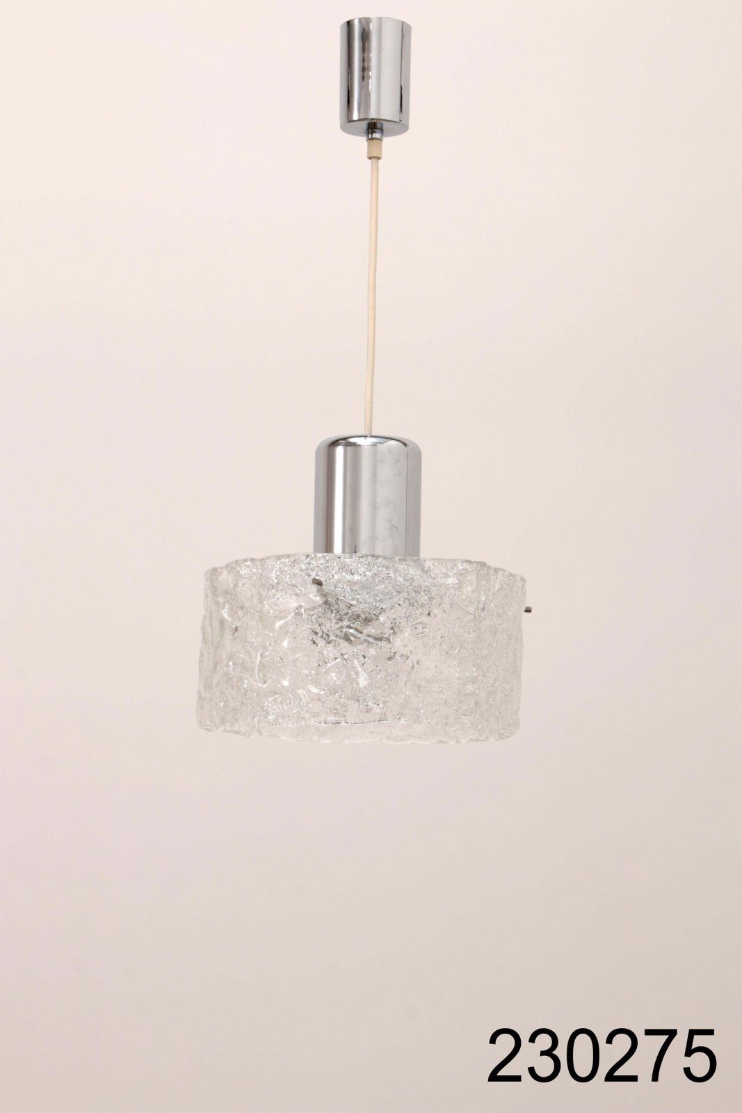 photo vinterior Very Rare Ice Glass Lamp Produced By Egon Hillebrand, 1960 Germany
