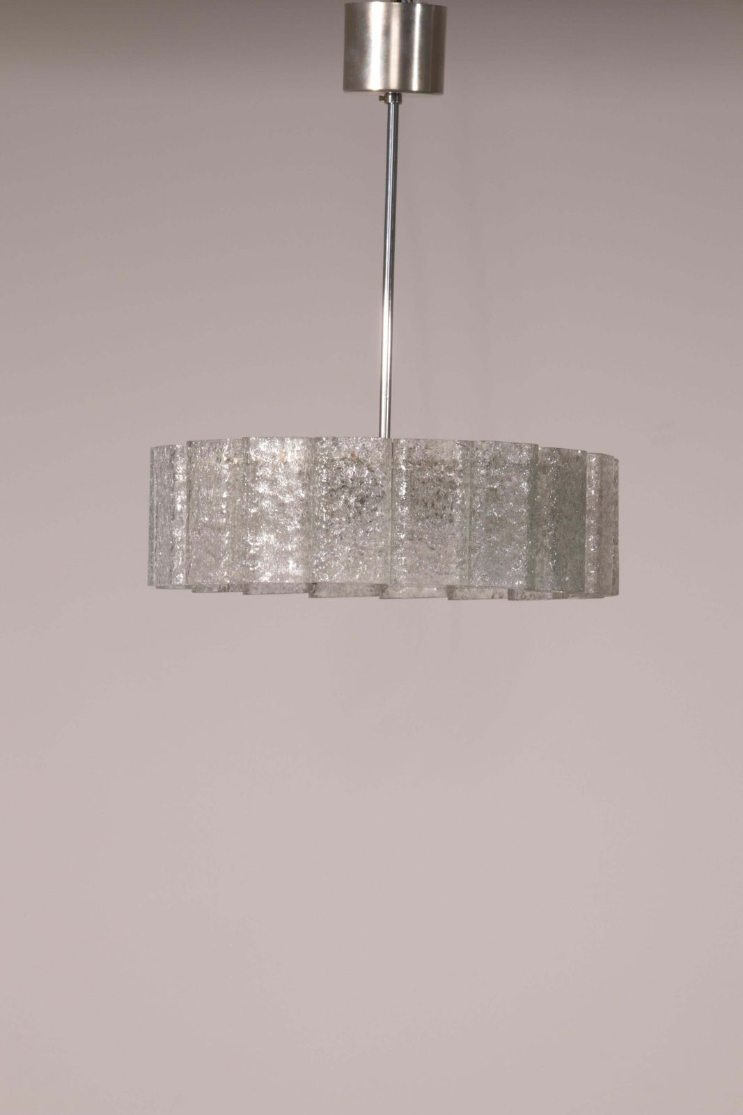 "Doria Leuchten Ice Glass Hanging Lamp With Relief Glass Cylinders, 1960s" photo buy
