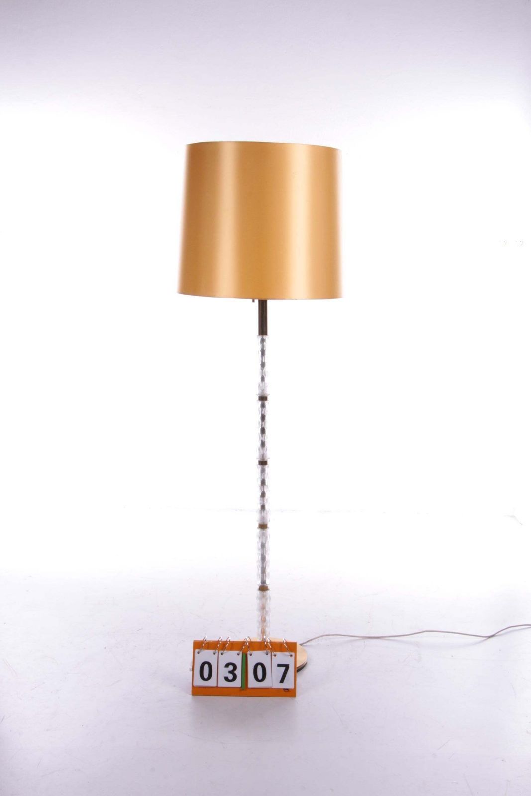 Floor Lamp With Glass Tubes And Brass Details, 1960s photo for sale