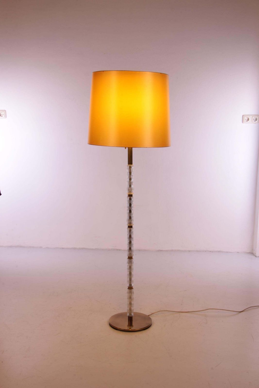 Floor Lamp With Glass Tubes And Brass Details, 1960s photo Lighting