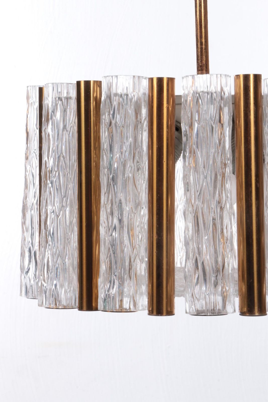 Vintage Crystal Ice Glass Round Chandelier By Kaiser Leuchten, 60s photo 1552.0