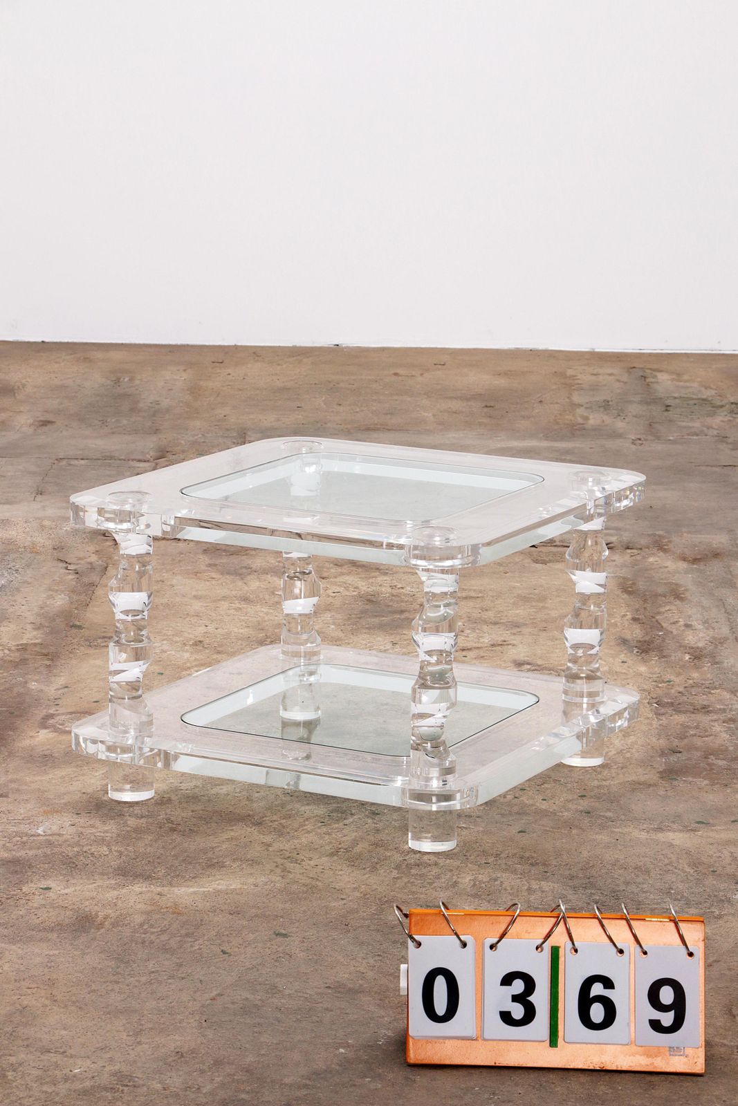 1069.0 French Coffee Table Lucite And Glass Maison Romeo, 1970s photo