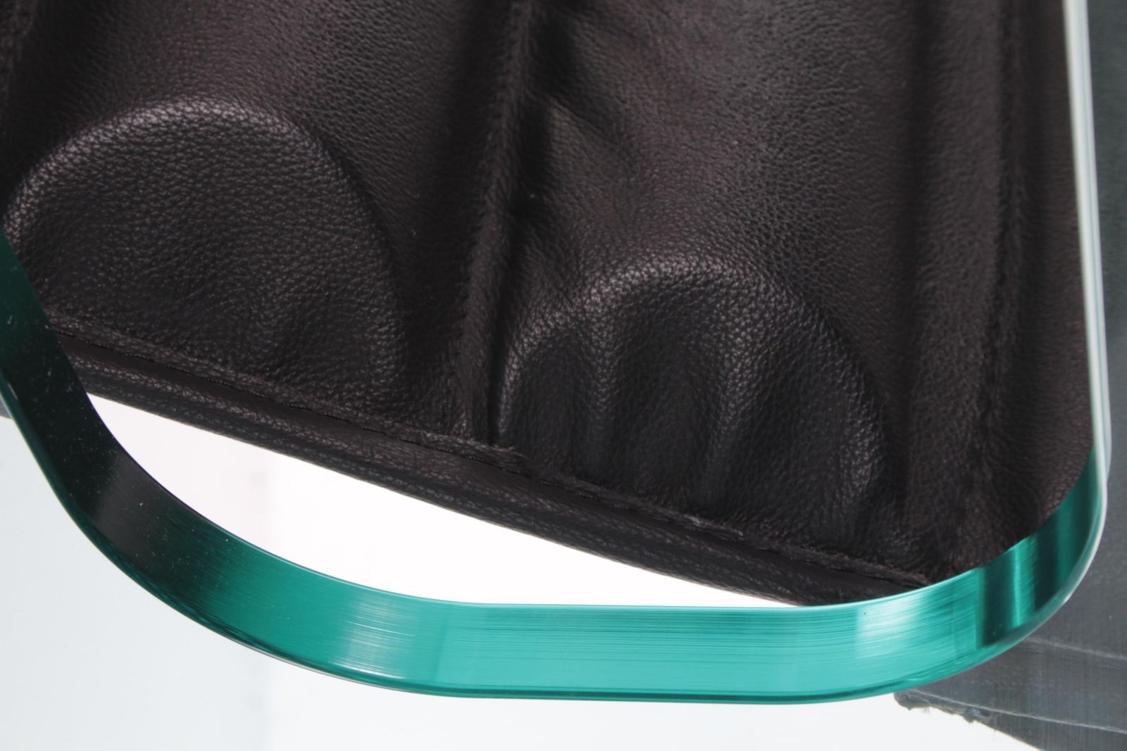 5559.0 Black Leather Chair By Giovanni Tommaso Garattoni Italy Glass And Black Leather photo