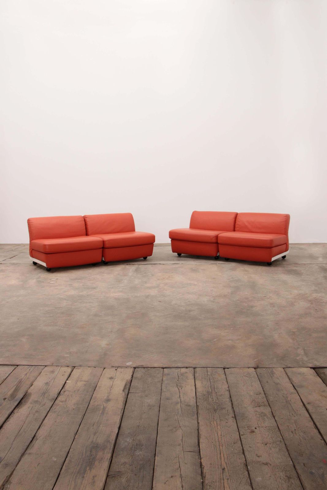 Amanta Modular Sofa In Orange Leather For C&B Italy, From Mario Bellini 1960s photo furniture