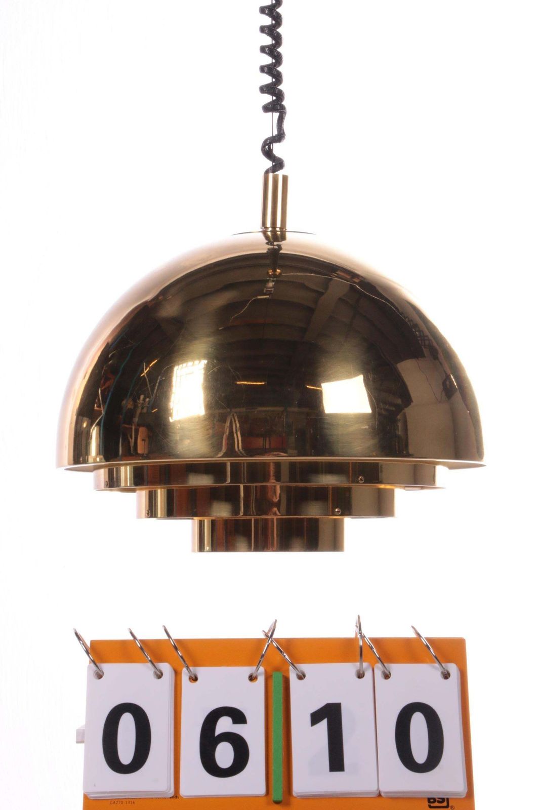 photo vinterior Vintage Brass Hanging Lamp By Vereinigte Werkstatten Collection, 1960