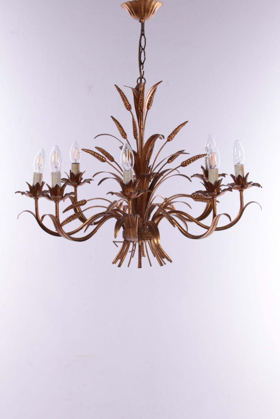 Golde Hollywood Regency Hanglamp From Hans Kogl Design 1970, Italy photo 2011.0