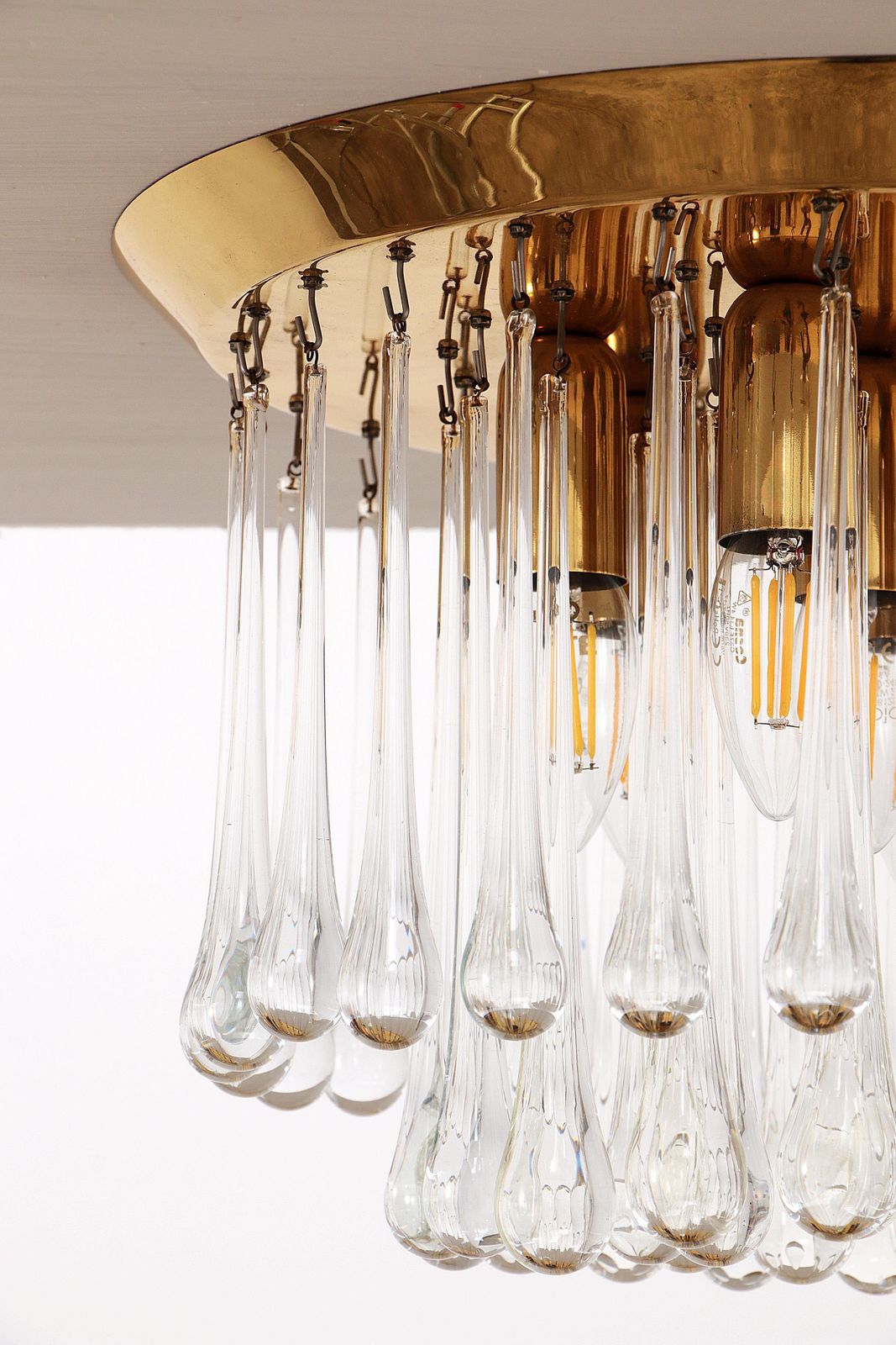 3635.0 Set Of Two J.T. Kalmar Murano Raindrop Hanging Lamps, 1970 Austria photo