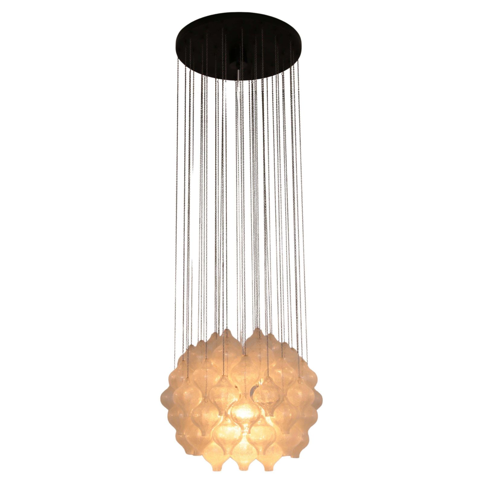 Kalmar 'Tulipan' Chandelier Pendant Light, Blown Glass 1970