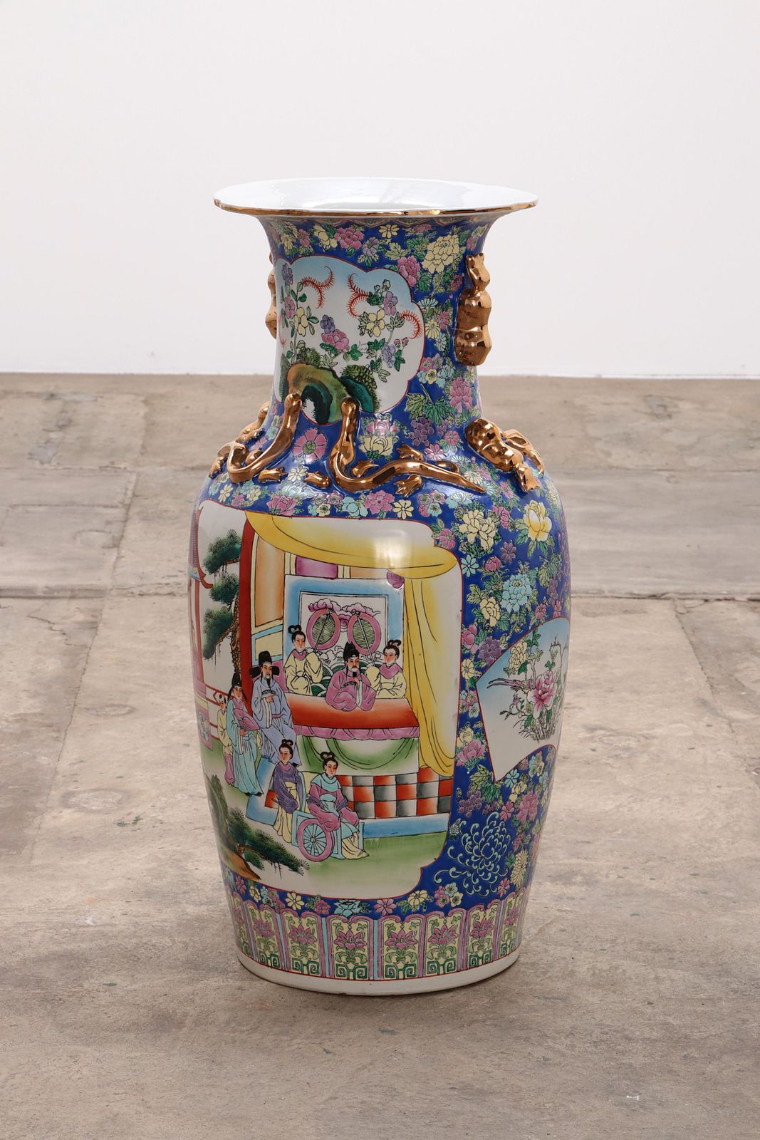 Old Chinese Ceramic Hand Painted Vase photo for sale
