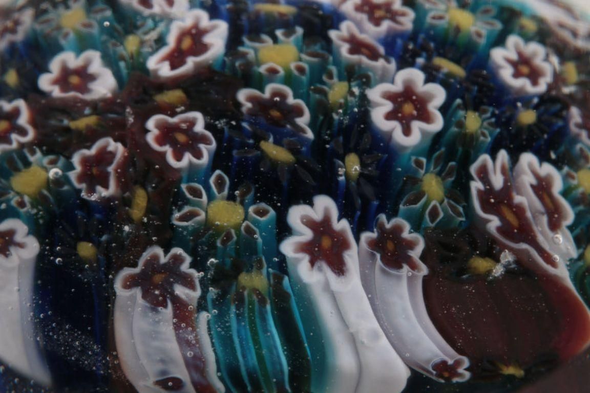 Mille Fleur Murano Paper Weight With Beautiful Flowers photo Home Decor